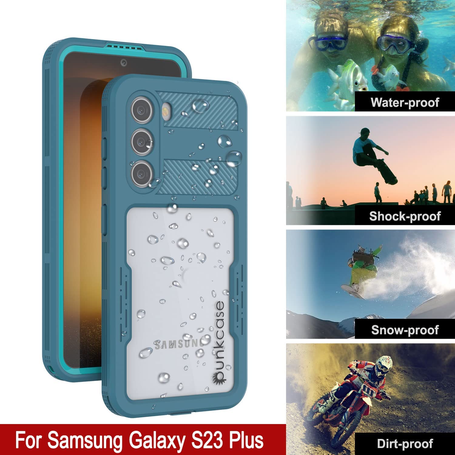 Capa à prova d'água Galaxy S23+ Plus [Série Alpine 2.0] [Ajuste Slim] [Certificado IP68] [Prova de choque] [Azul]