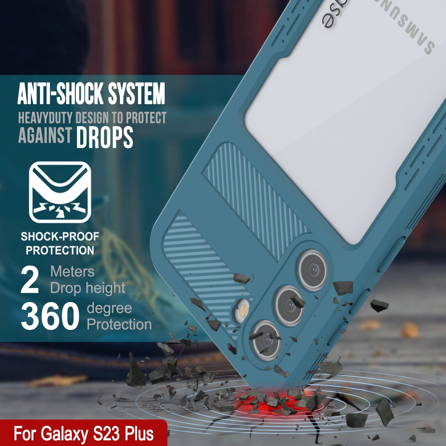 Capa à prova d'água Galaxy S23+ Plus [Série Alpine 2.0] [Ajuste Slim] [Certificado IP68] [Prova de choque] [Azul]