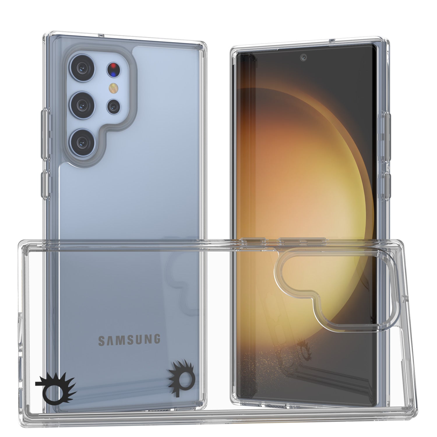Capa Punkcase para Galaxy S23 Ultra [Série Lucid 2.0] [Ajuste Slim] [Costas Transparentes] com Protetor de Tela PunkShield