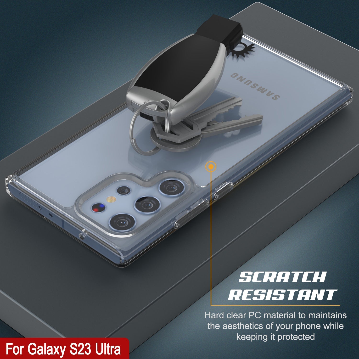 Capa Punkcase para Galaxy S23 Ultra [Série Lucid 2.0] [Ajuste Slim] [Costas Transparentes] com Protetor de Tela PunkShield