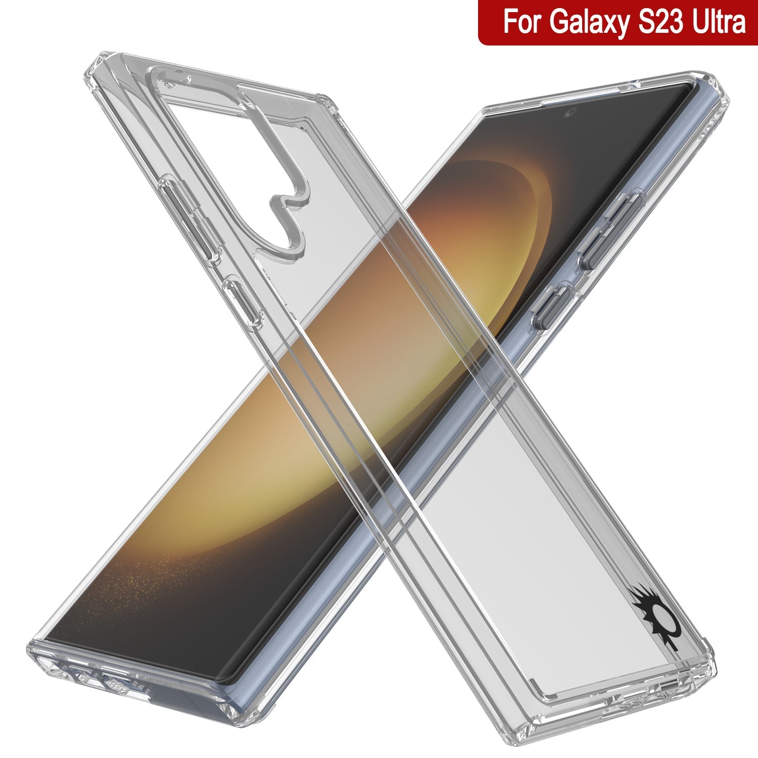 Capa Punkcase para Galaxy S23 Ultra [Série Lucid 2.0] [Ajuste Slim] [Costas Transparentes] com Protetor de Tela PunkShield
