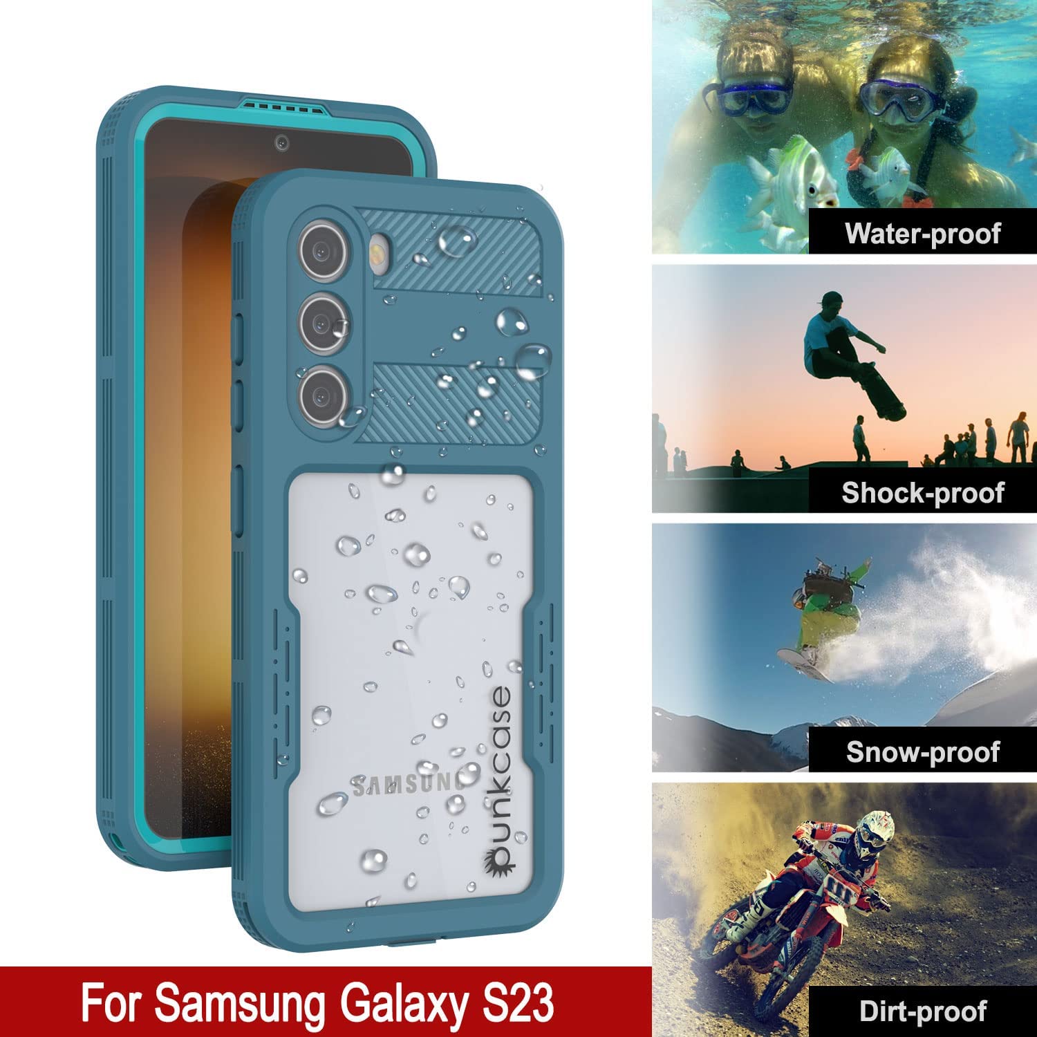 Capa à prova d'água para Galaxy S23 [Série Alpine 2.0] [Ajuste fino] [Certificado IP68] [À prova de choque] [Azul]