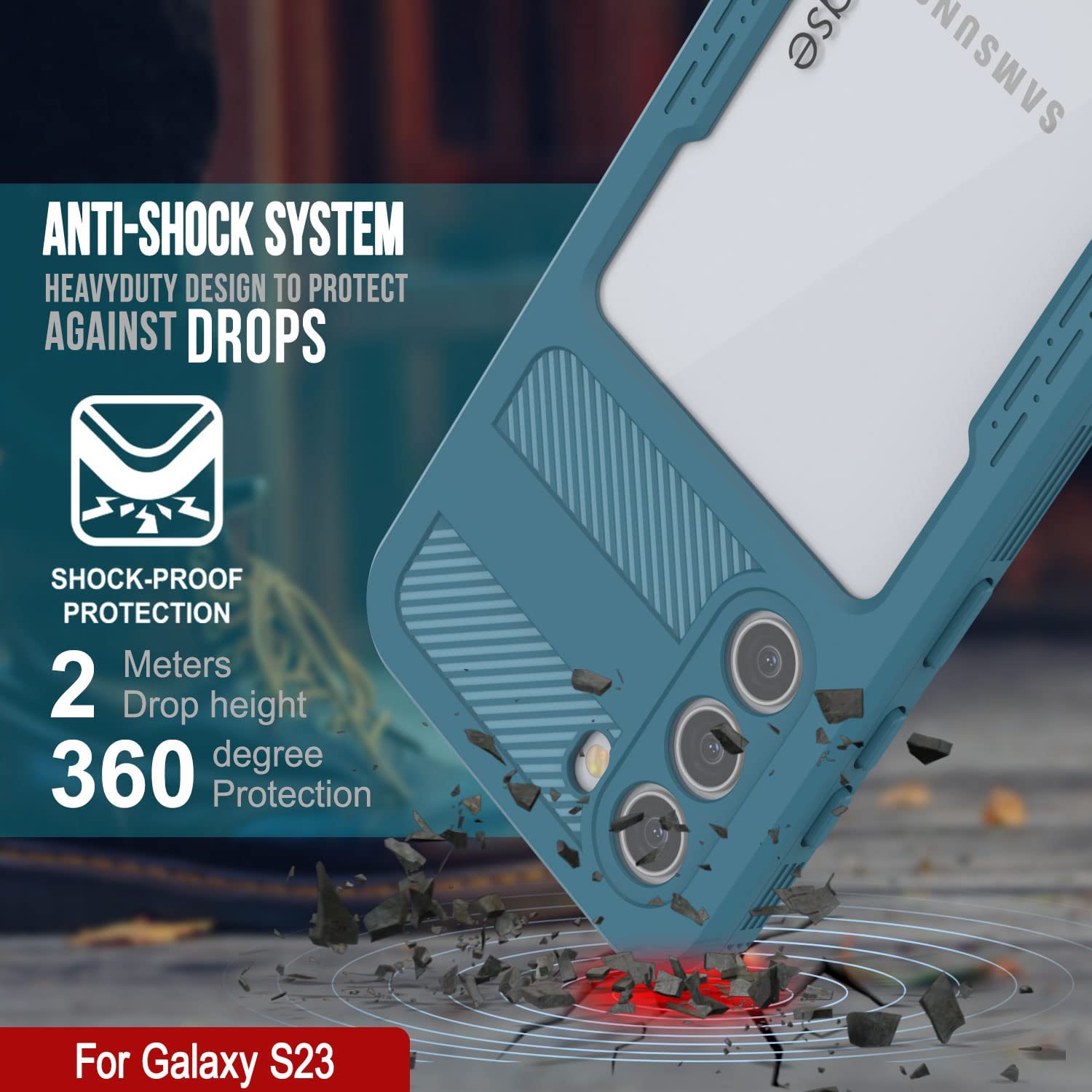Capa à prova d'água para Galaxy S23 [Série Alpine 2.0] [Ajuste fino] [Certificado IP68] [À prova de choque] [Azul]
