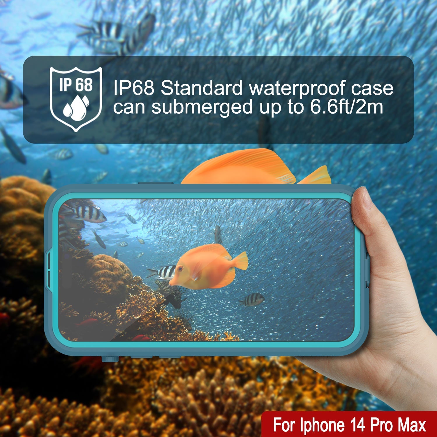 Capa à Prova d'Água para iPhone 14 Pro Max [Série Alpine 2.0] [Ajuste Slim] [Certificado IP68] [Anti-choque] [Azul]