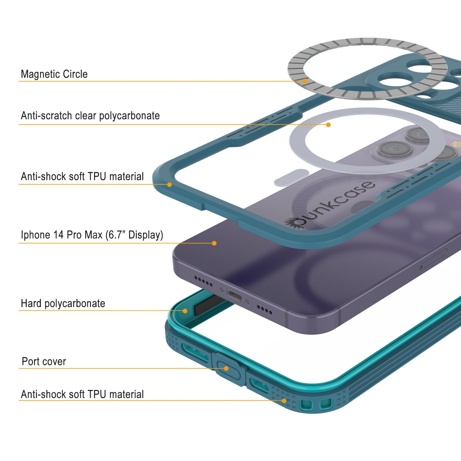 Capa à Prova d'Água para iPhone 14 Pro Max [Série Alpine 2.0] [Ajuste Slim] [Certificado IP68] [Anti-choque] [Azul]