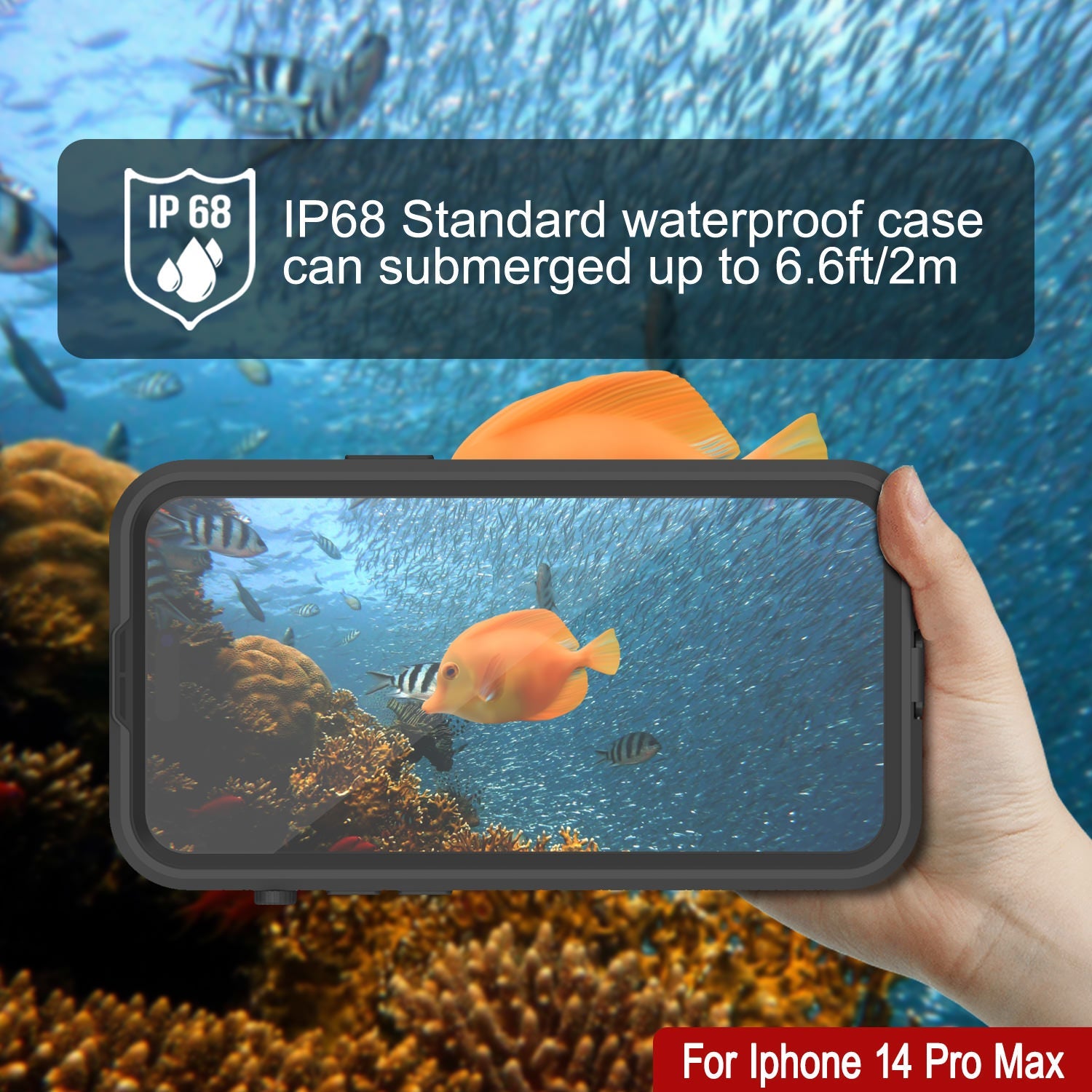 Capa à prova d'água para iPhone 14 Pro Max [Série Alpine 2.0] [Ajuste Slim] [Certificação IP68] [À Prova de Choque] [Preto]