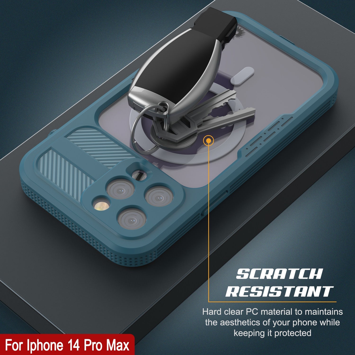 Capa à Prova d'Água para iPhone 14 Pro Max [Série Alpine 2.0] [Ajuste Slim] [Certificado IP68] [Anti-choque] [Azul]