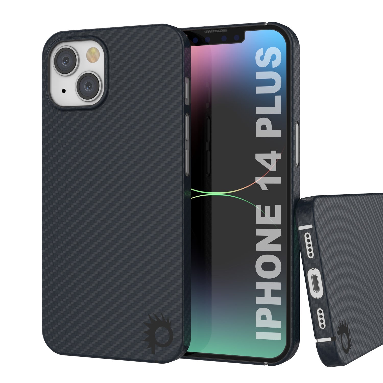 Capa Punkcase iPhone 14 Plus em Fibra de Carbono [Série AramidShield] Ultra Fina e Leve em Kevlar