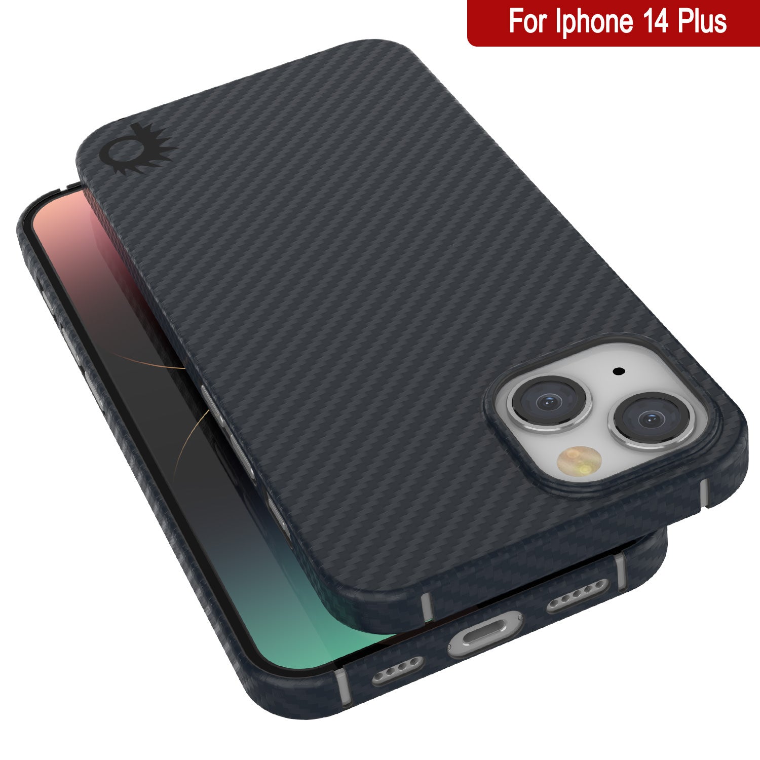Capa Punkcase iPhone 14 Plus em Fibra de Carbono [Série AramidShield] Ultra Fina e Leve em Kevlar