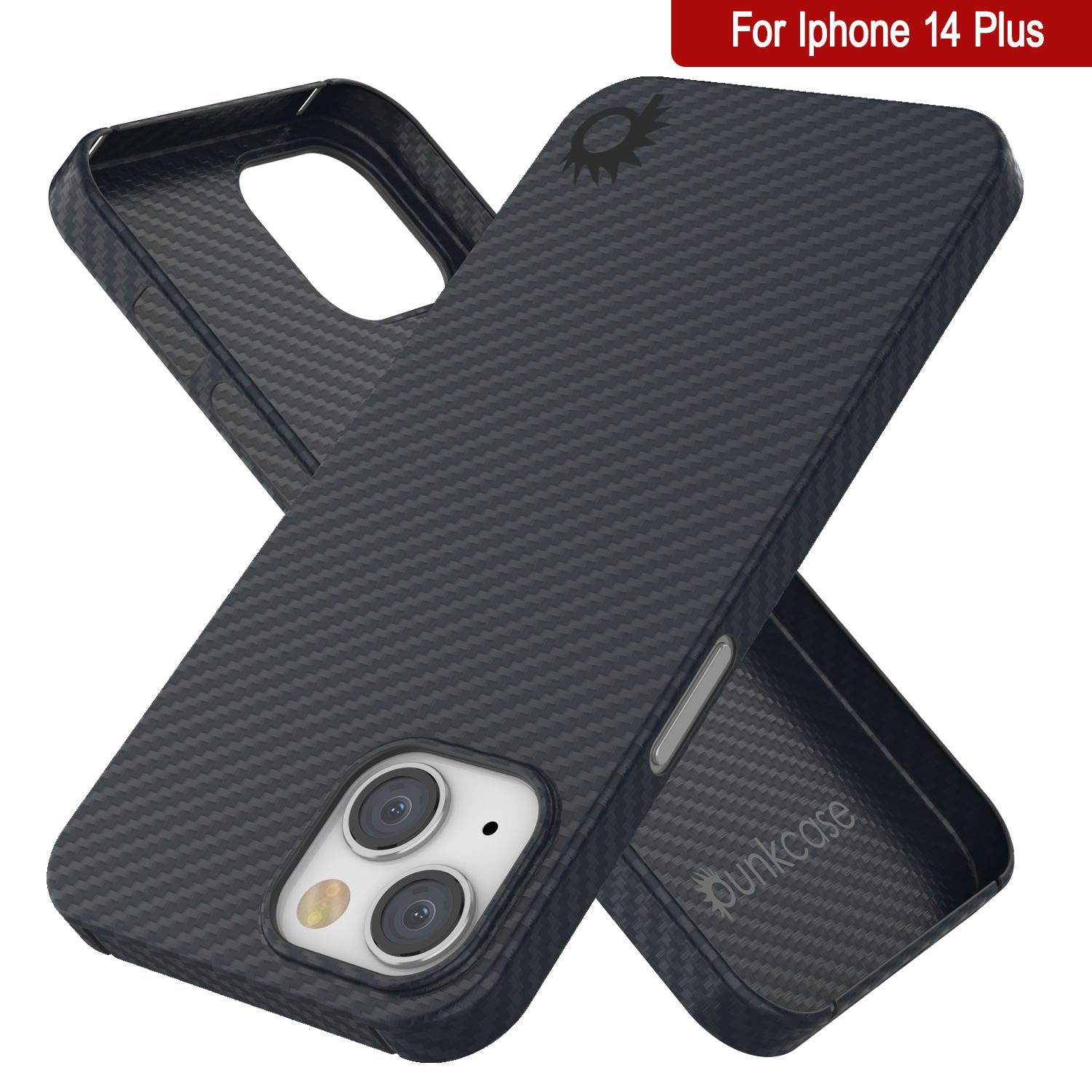 Capa Punkcase iPhone 14 Plus em Fibra de Carbono [Série AramidShield] Ultra Fina e Leve em Kevlar