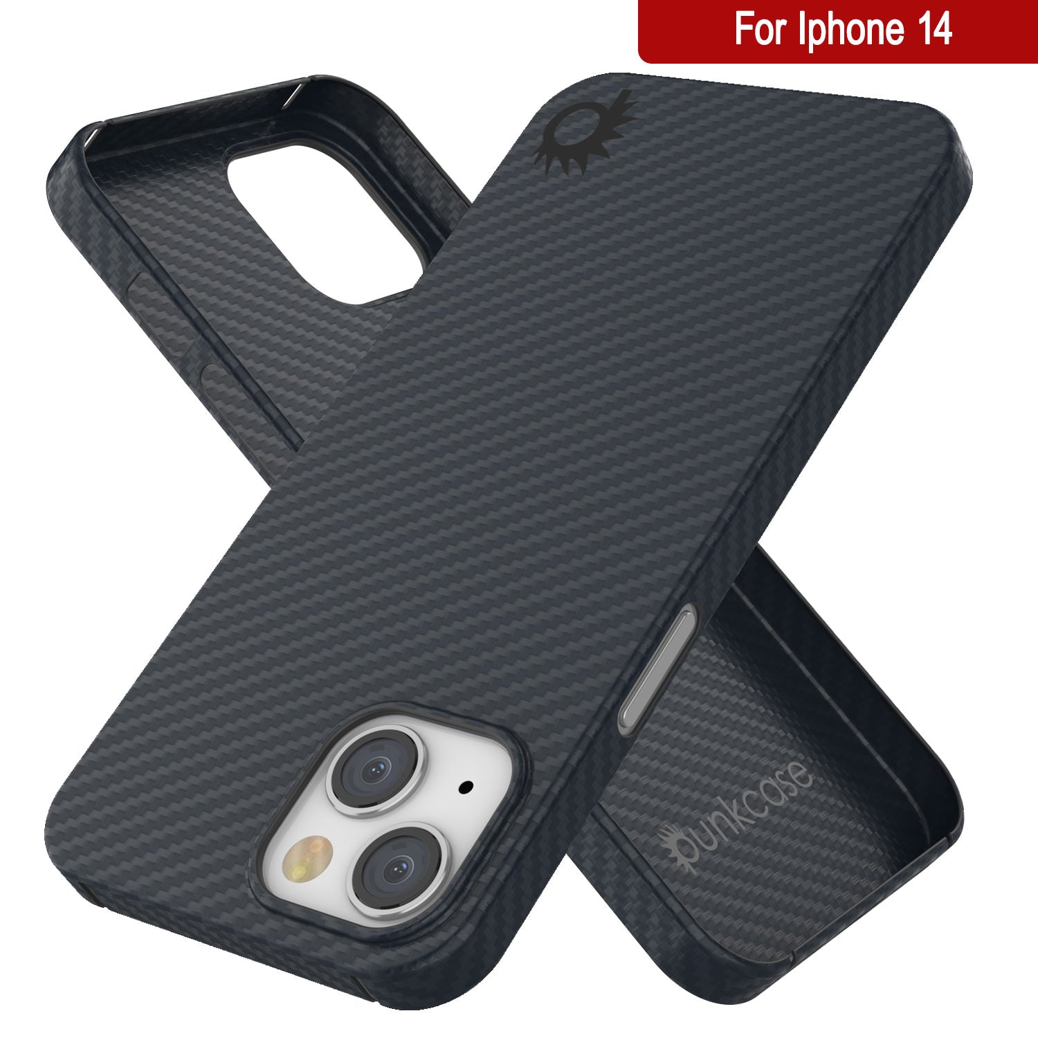 Capa de fibra de carbono Punkcase para iPhone 14 [Série AramidShield] Ultra Slim & Leve de Kevlar