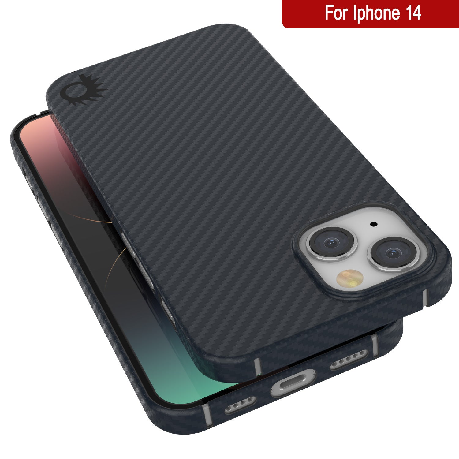 Capa de fibra de carbono Punkcase para iPhone 14 [Série AramidShield] Ultra Slim & Leve de Kevlar