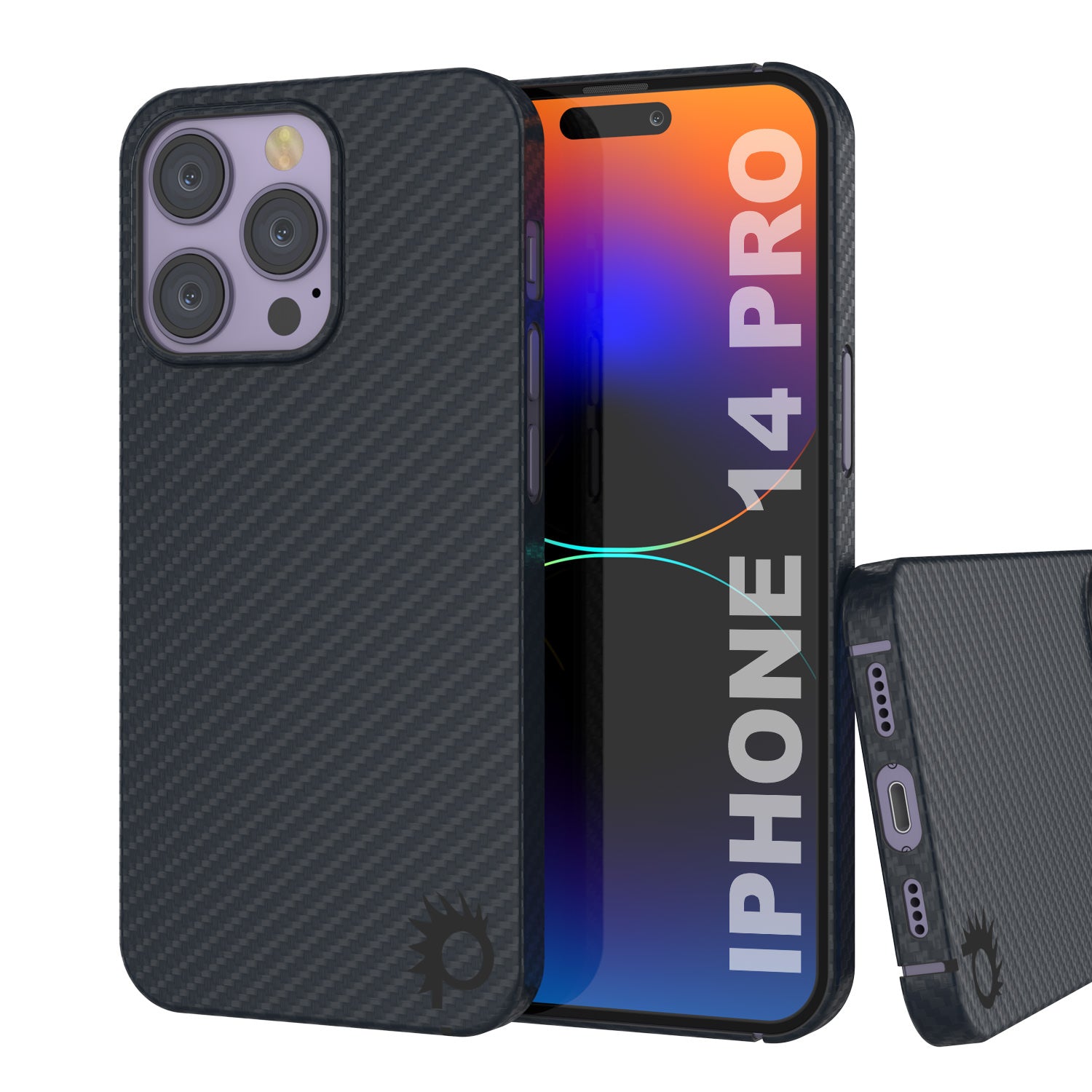 Capa de fibra de carbono Punkcase iPhone 14 Pro [Série AramidShield] Ultra Fino e Leve Kevlar