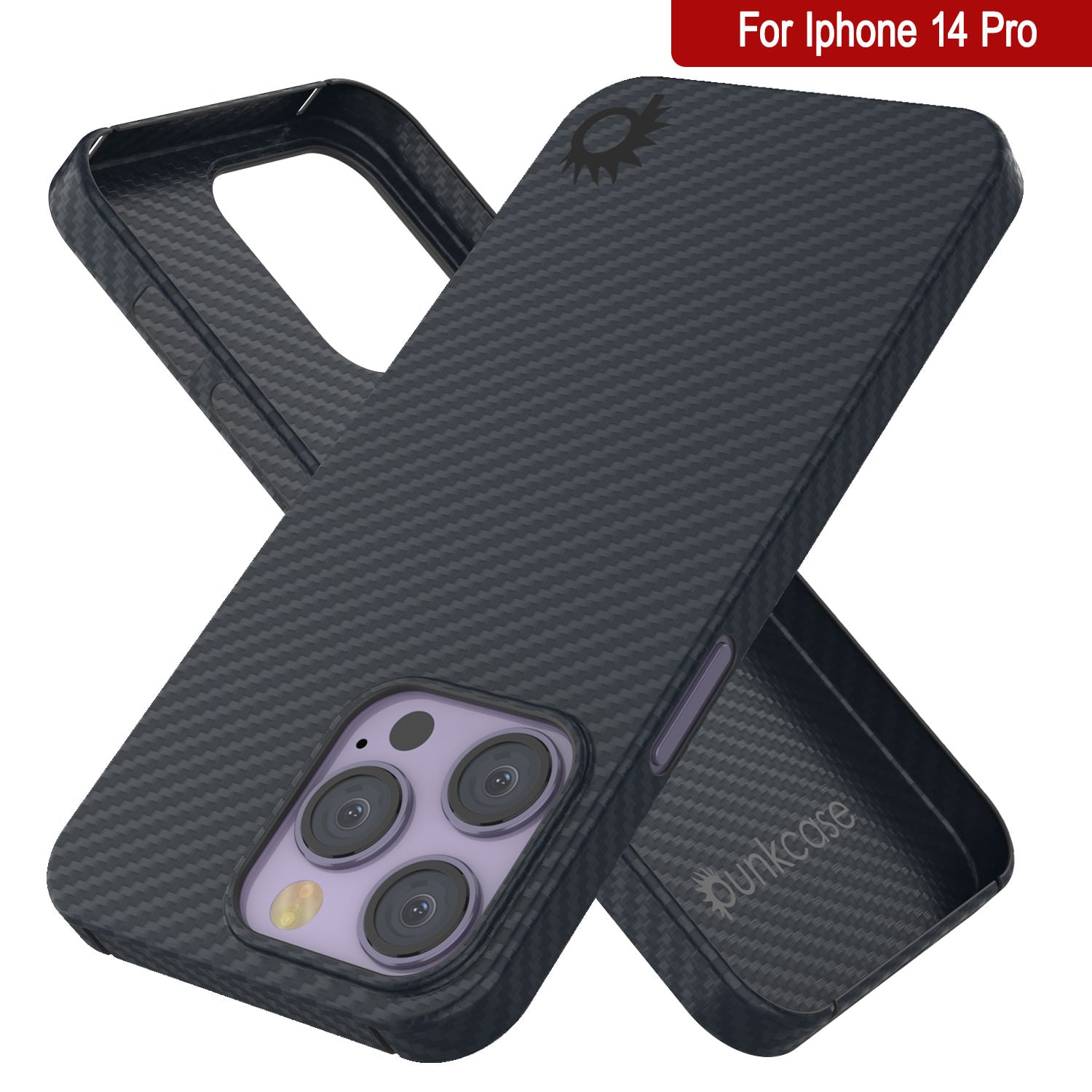 Capa de fibra de carbono Punkcase iPhone 14 Pro [Série AramidShield] Ultra Fino e Leve Kevlar