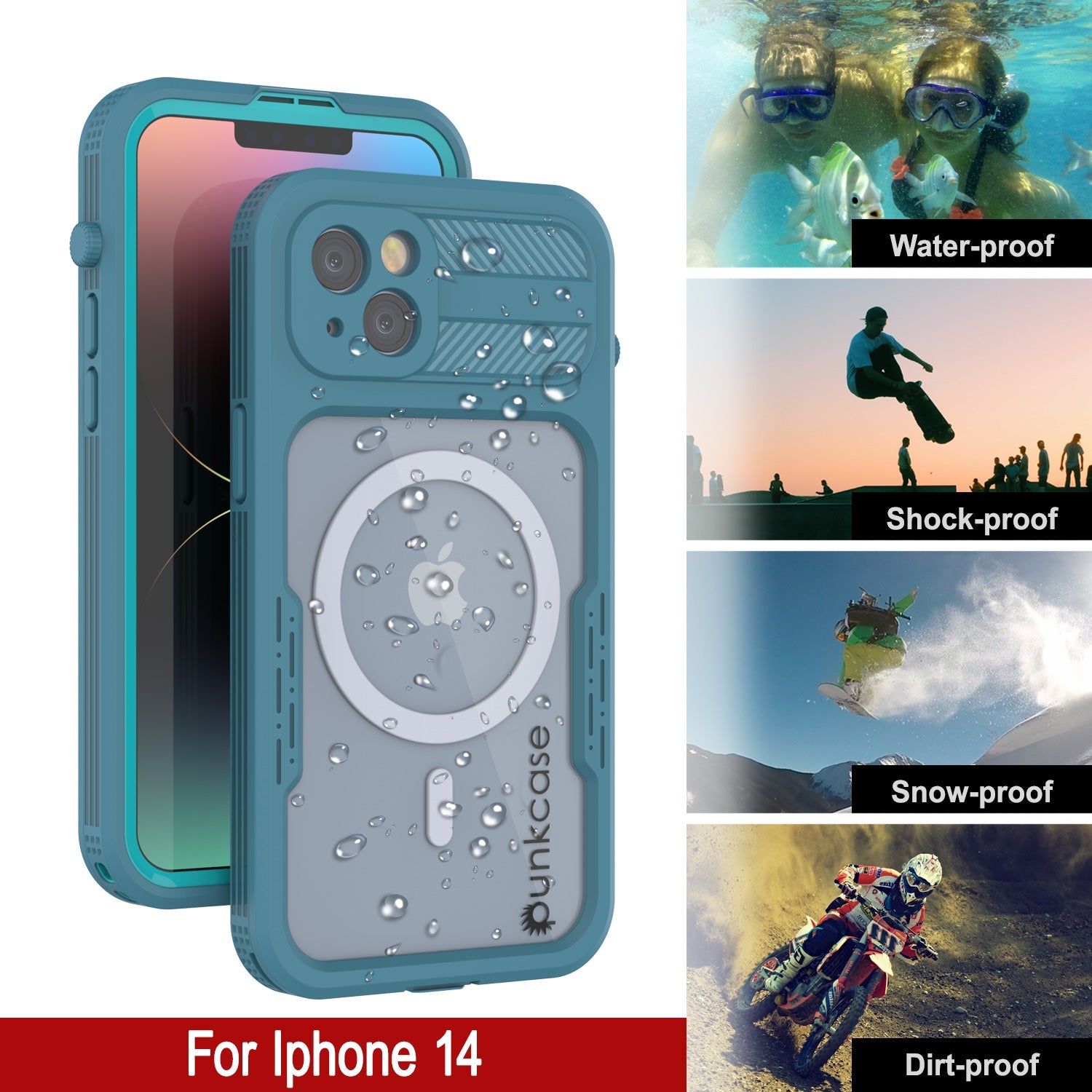 Capa à prova d'água para iPhone 14 [Série Alpine 2.0] [Ajuste Slim] [Certificado IP68] [à prova de choque] [Azul]