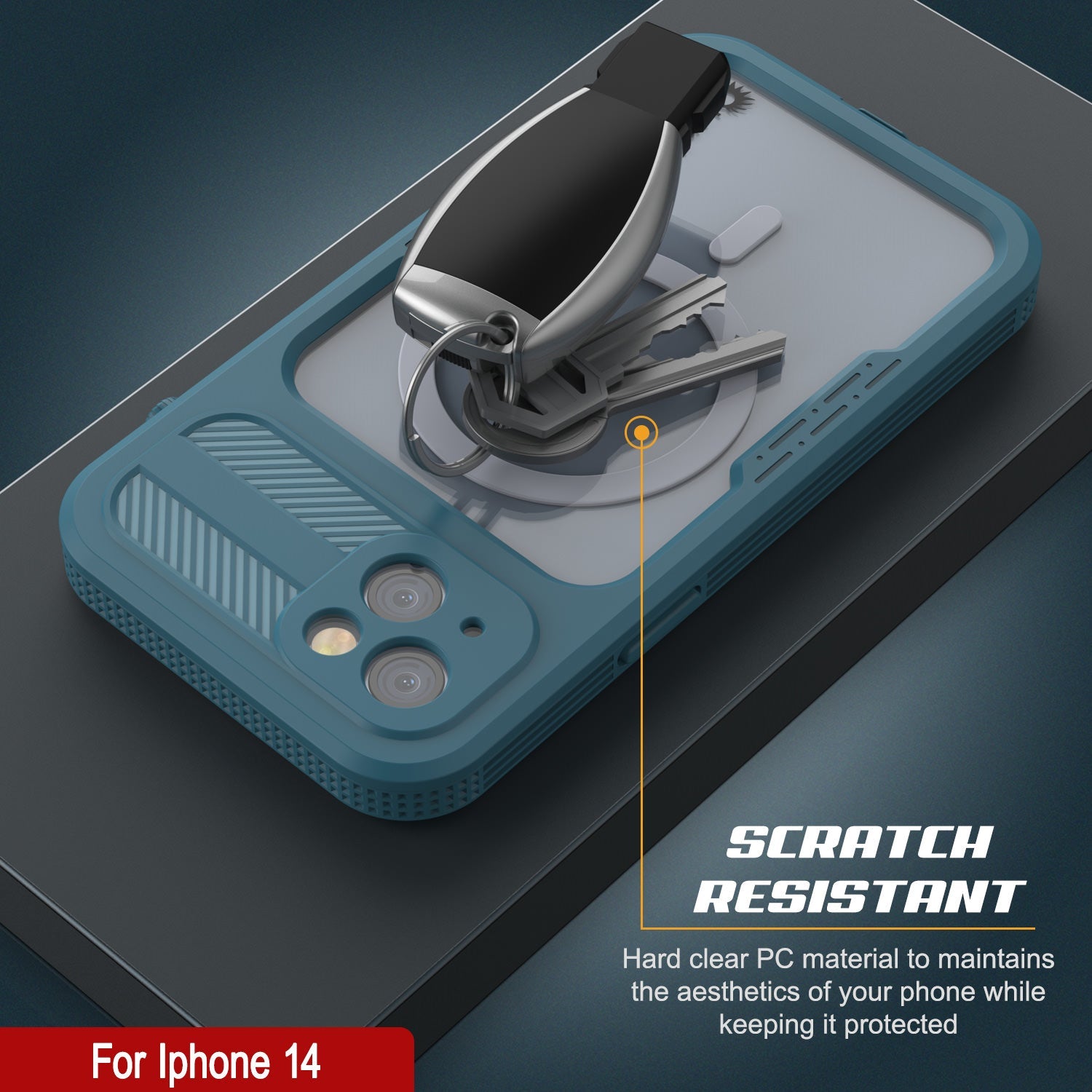 Capa à prova d'água para iPhone 14 [Série Alpine 2.0] [Ajuste Slim] [Certificado IP68] [à prova de choque] [Azul]