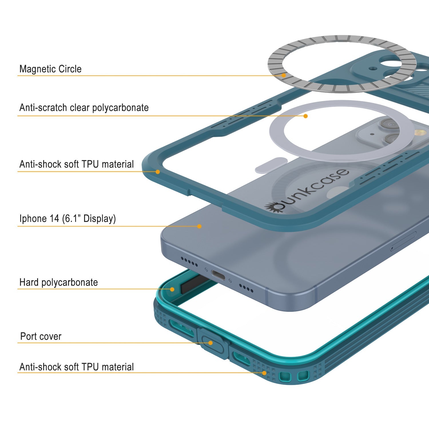 Capa à prova d'água para iPhone 14 [Série Alpine 2.0] [Ajuste Slim] [Certificado IP68] [à prova de choque] [Azul]
