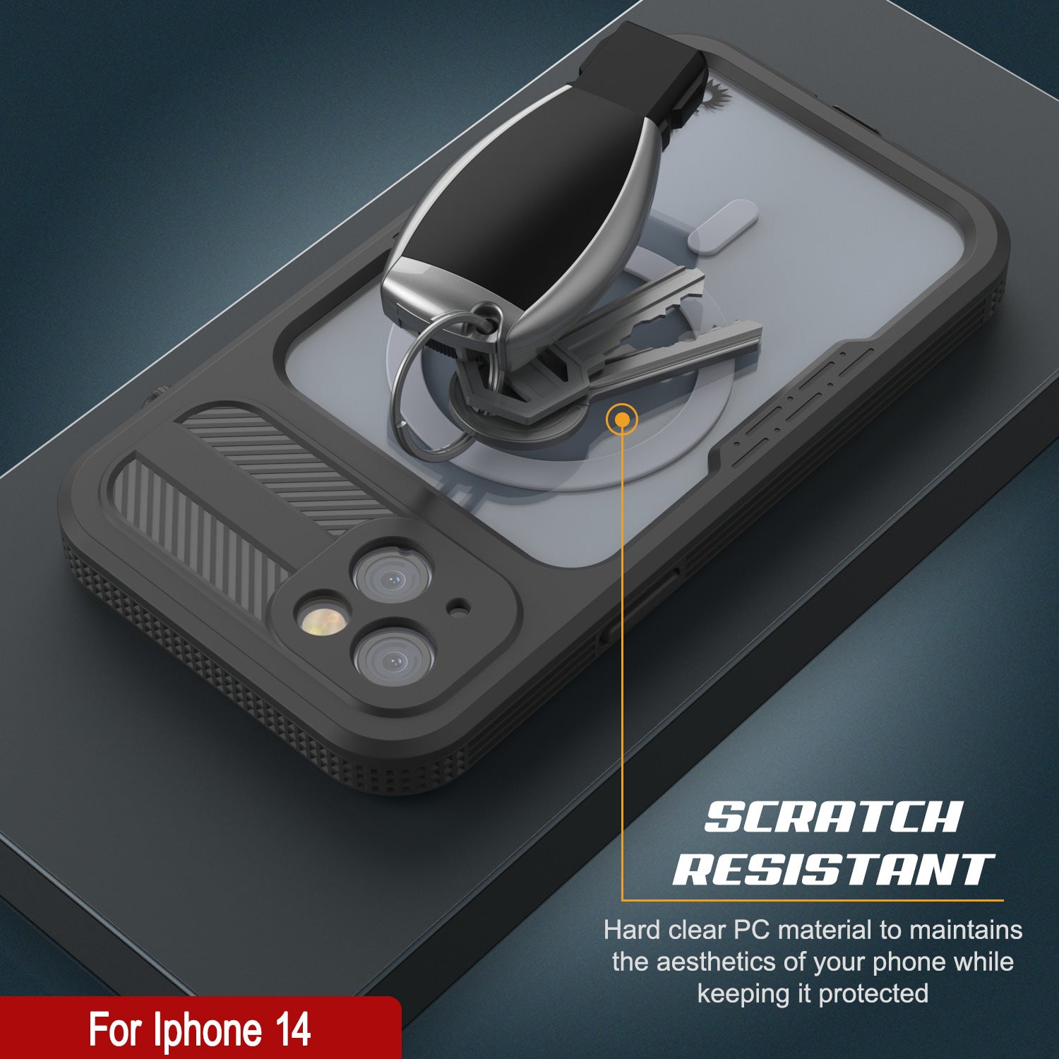Capa à Prova d'Água para iPhone 14 [Série Alpine 2.0] [Ajuste Slim] [Certificado IP68] [Prova de Choque] [Preto]