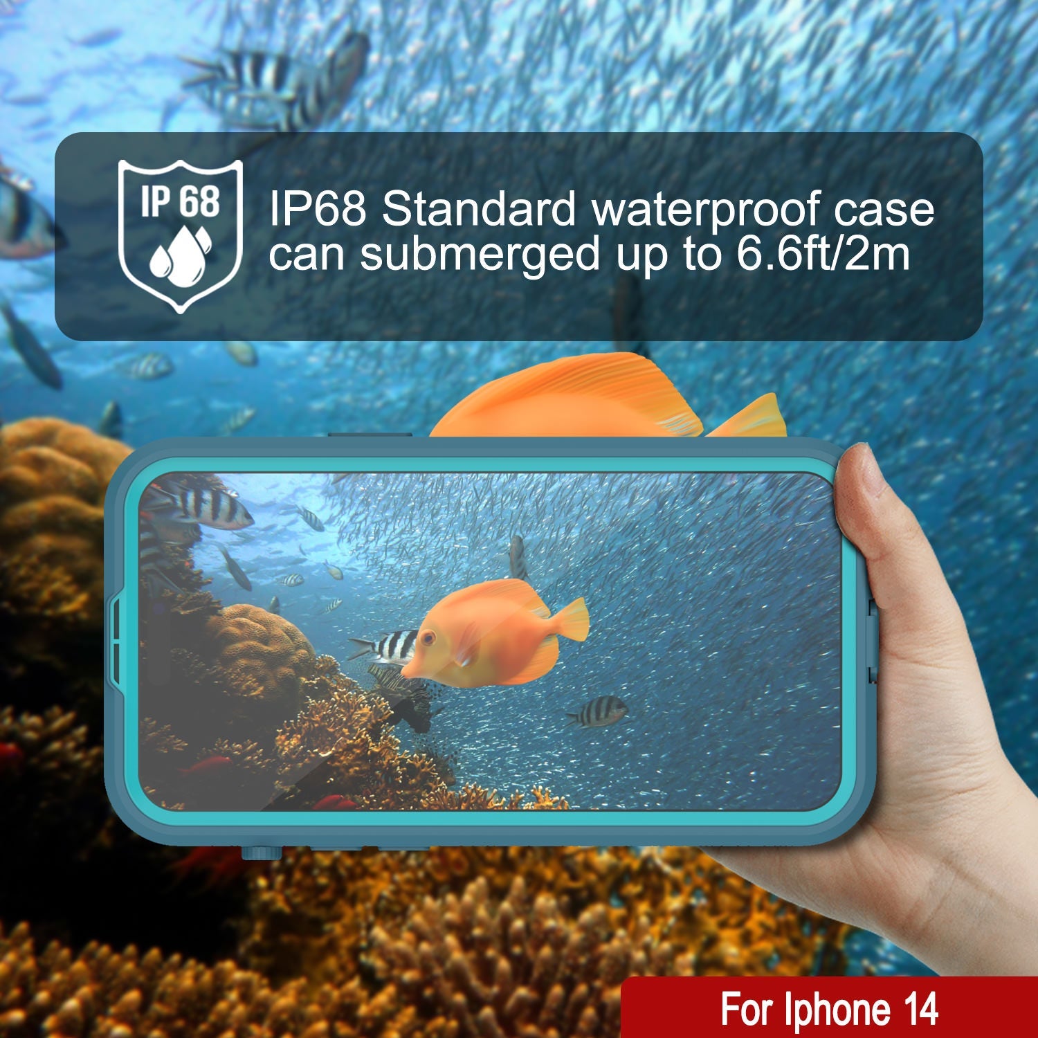 Capa à prova d'água para iPhone 14 [Série Alpine 2.0] [Ajuste Slim] [Certificado IP68] [à prova de choque] [Azul]