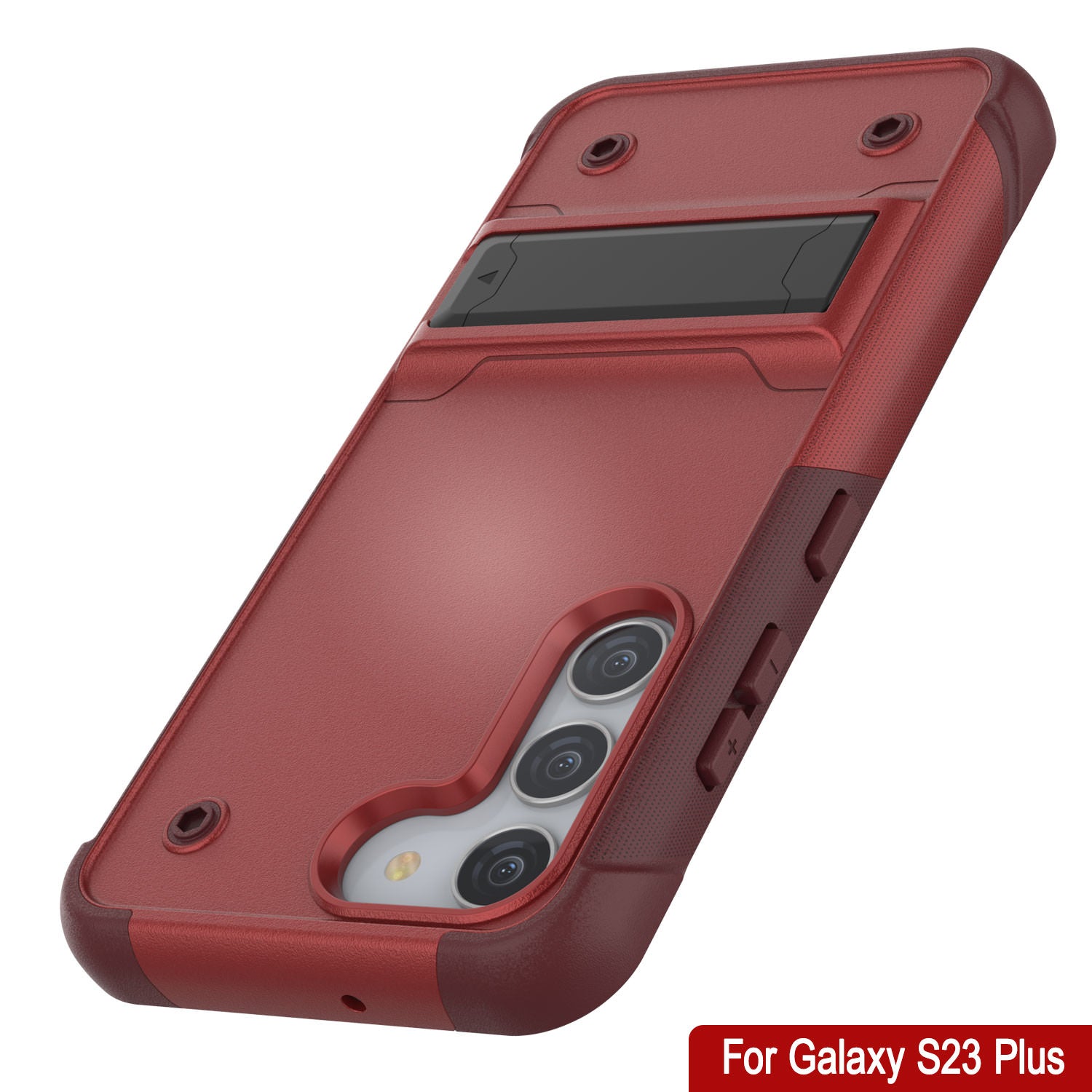 Capa Punkcase Galaxy S23+ Plus [Série Reliance] Capa Híbrida Protetora de Grau Militar com Suporte Embutido [Vermelho-Rosa]