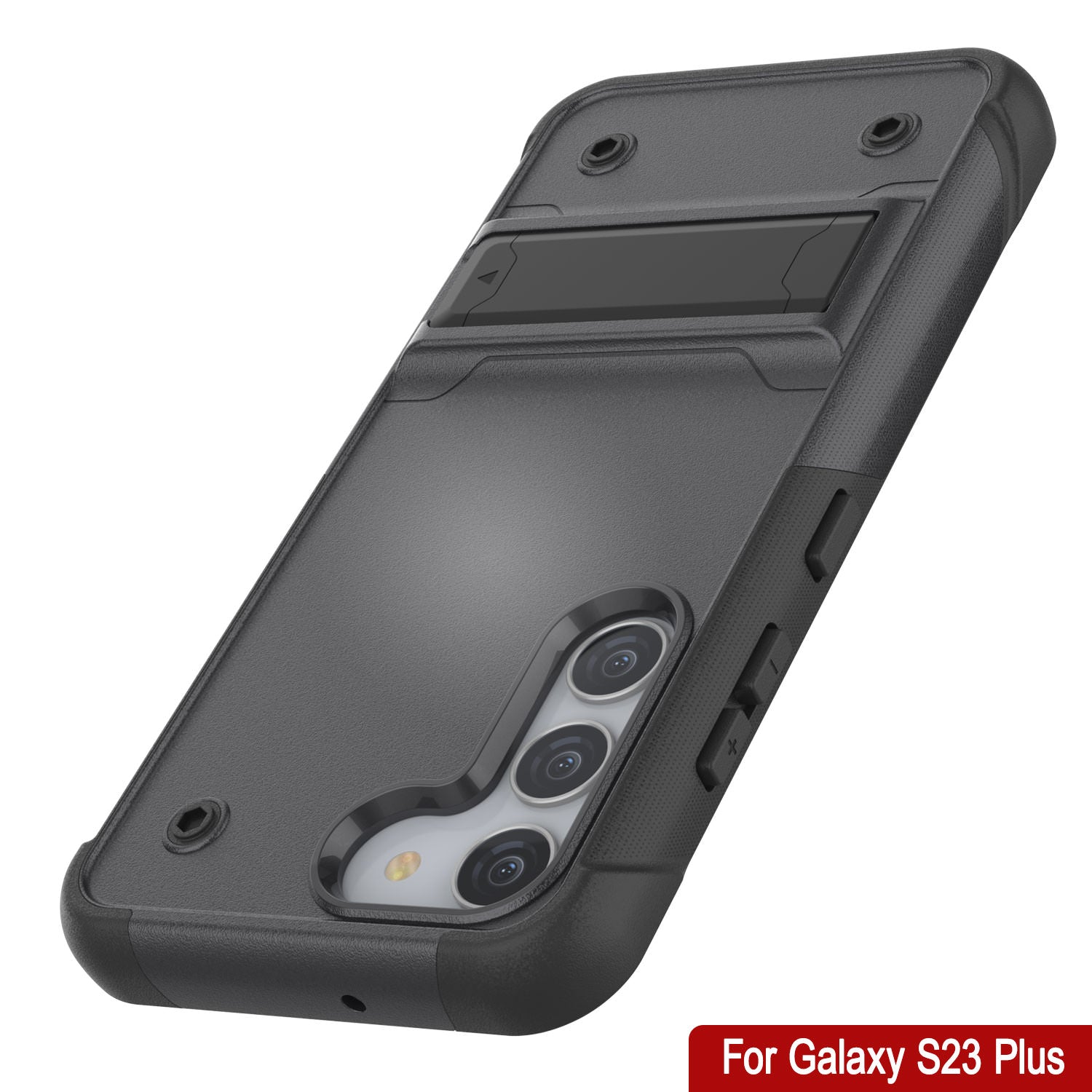Capa Punkcase Galaxy S23+ Plus [Série Reliance] Capa Híbrida Protetora de Grau Militar com Suporte Incorporado [cinza-preto]