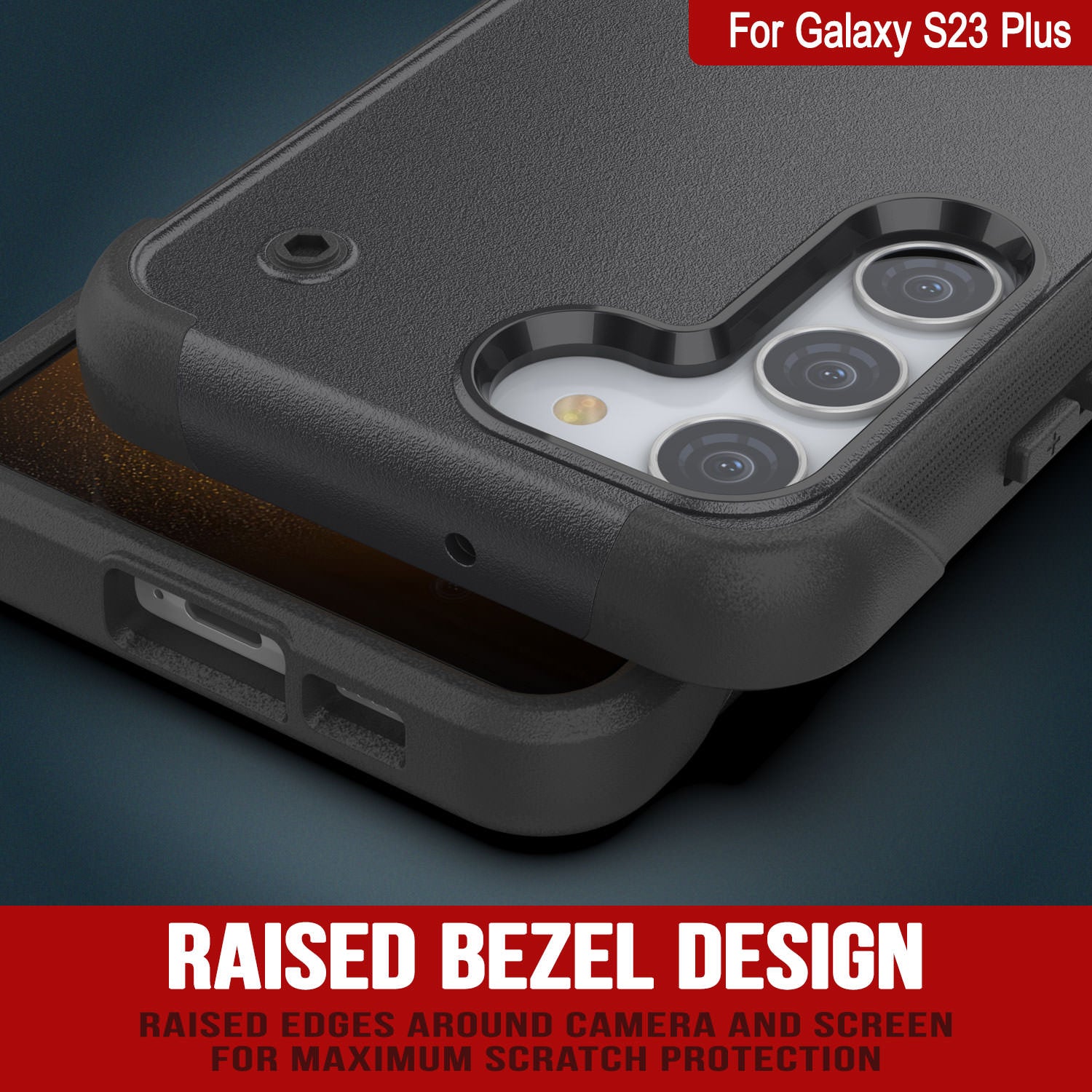 Capa Punkcase Galaxy S23+ Plus [Série Reliance] Capa Híbrida Protetora de Grau Militar com Suporte Incorporado [cinza-preto]