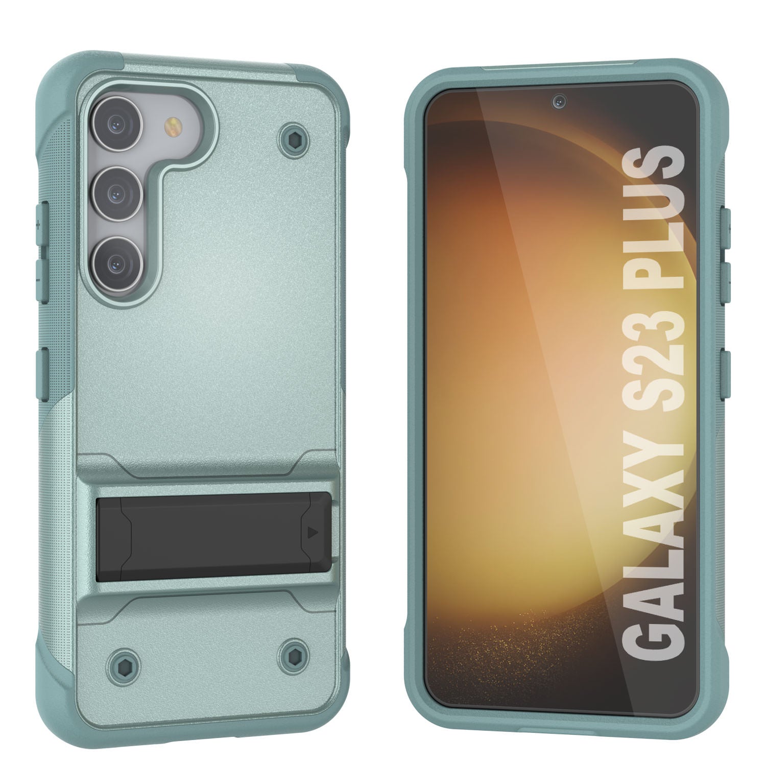 Capa Punkcase Galaxy S23+ Plus [Série Reliance] Capa Protetora Híbrida de Grau Militar com Suporte Integrado [Verde]