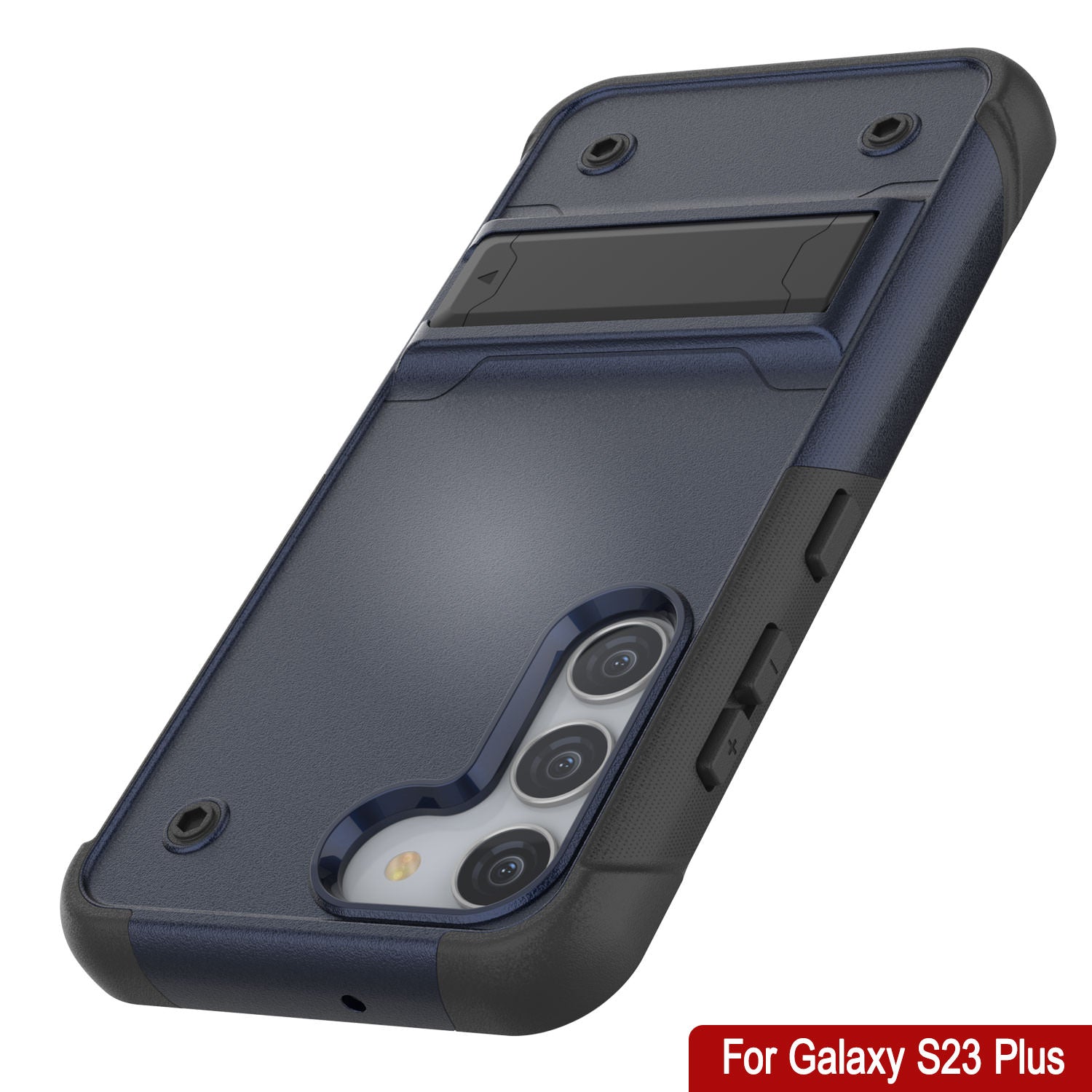 Capa Punkcase Galaxy S23+ Plus [Série Reliance] Capa Híbrida Protetora de Grau Militar com Suporte Embutido [Marinho-Preto]