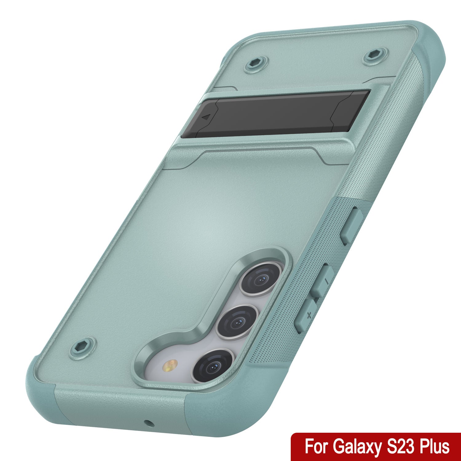 Capa Punkcase Galaxy S23+ Plus [Série Reliance] Capa Protetora Híbrida de Grau Militar com Suporte Integrado [Verde]