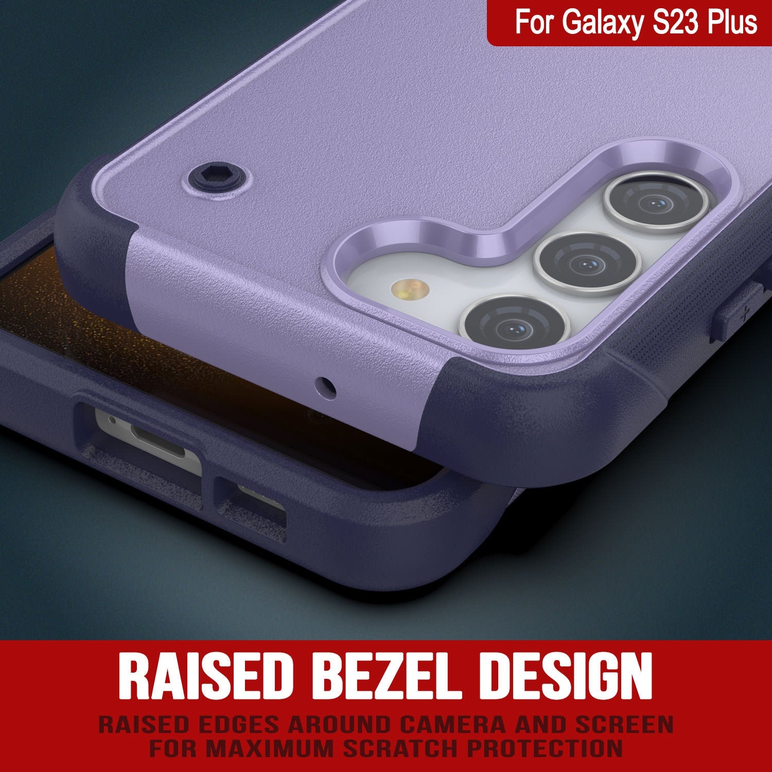 Capa Punkcase Galaxy S23+ Plus [Série Reliance] Capa híbrida protetora de grau militar com suporte embutido [Roxo-Marinho]