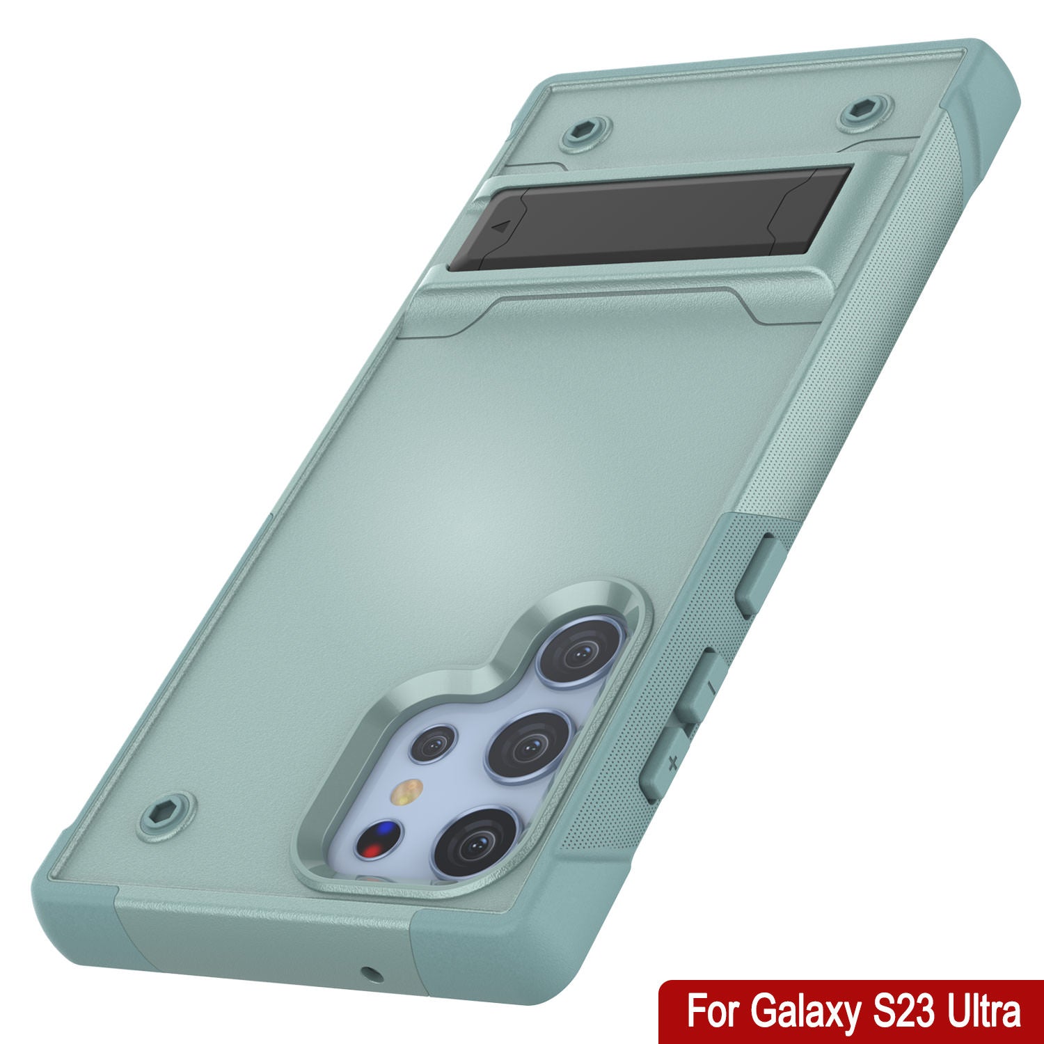 Capa Punkcase Galaxy S23 Ultra [Série Reliance] Cobertura híbrida protetora de grau militar com suporte embutido [Verde]