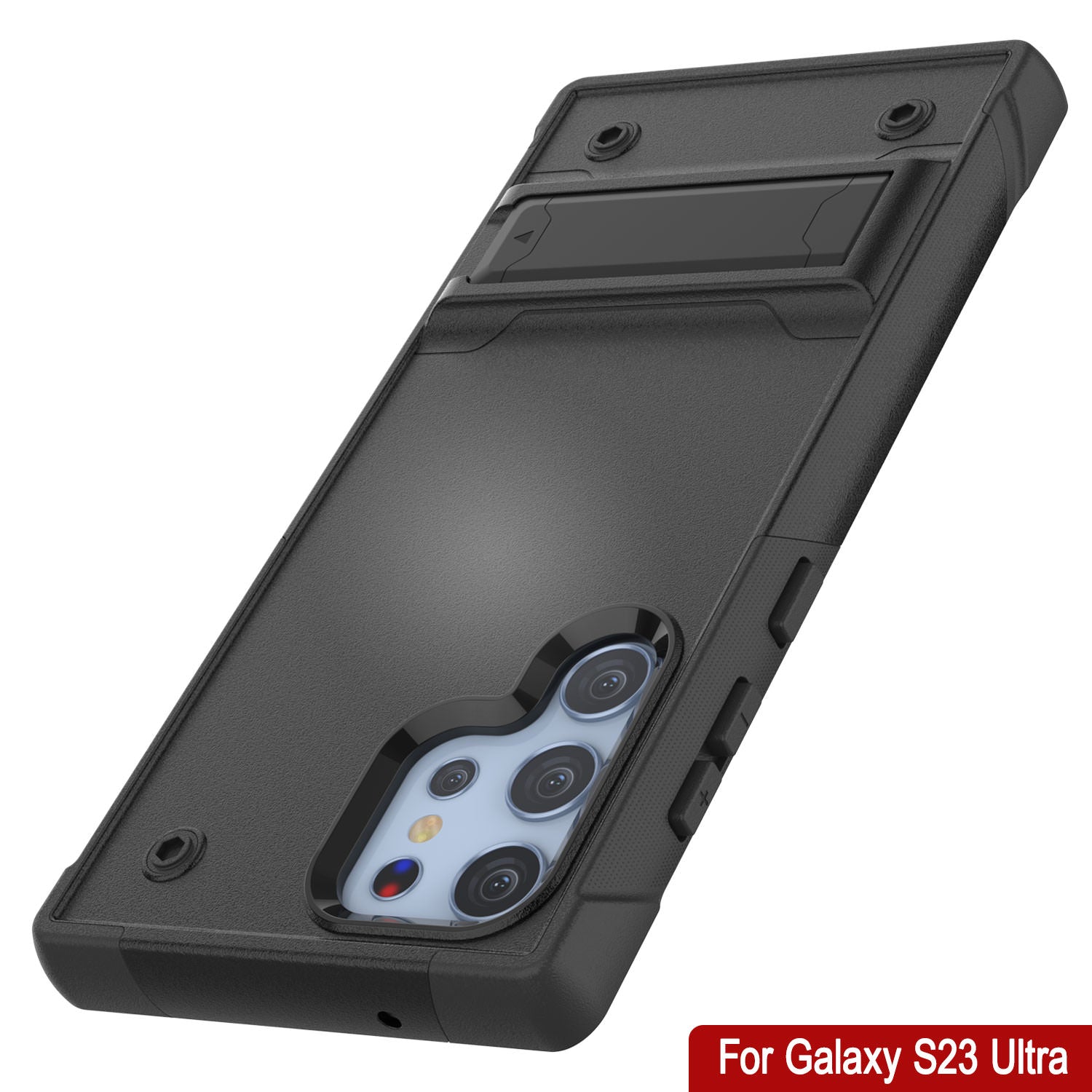 Capa Punkcase Galaxy S23 Ultra [Série Reliance] Capa Protetora Híbrida de Grau Militar com Suporte Integrado [Preto]