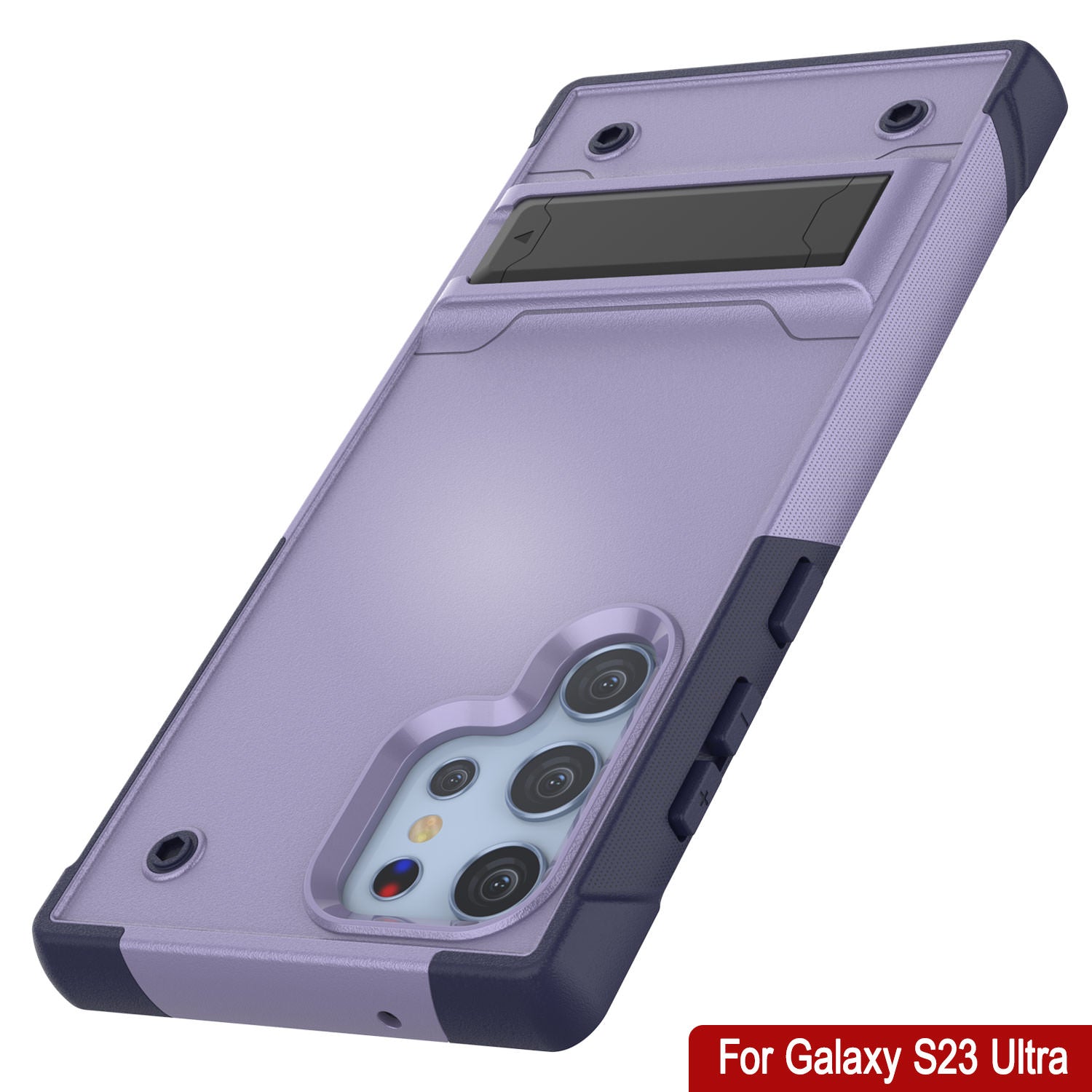 Capa Punkcase para Galaxy S23 Ultra [Série Reliance] Capa híbrida protetora de grau militar com suporte embutido [Roxo-Marinho]