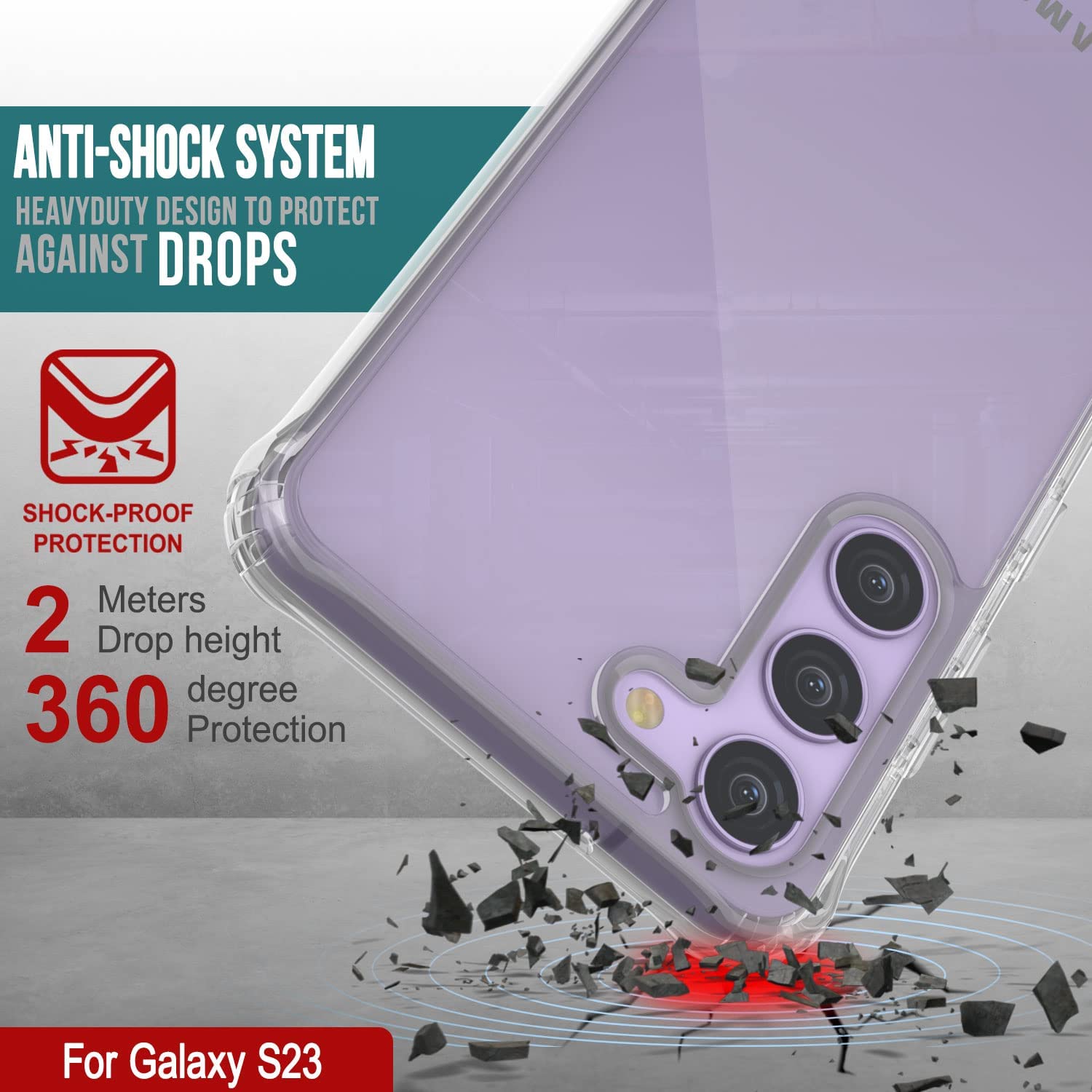 Capa PunkCase Galaxy S23 [Série Acrílica Transparente] para Galaxy S23 5G (6.1") (2023) [Transparente]