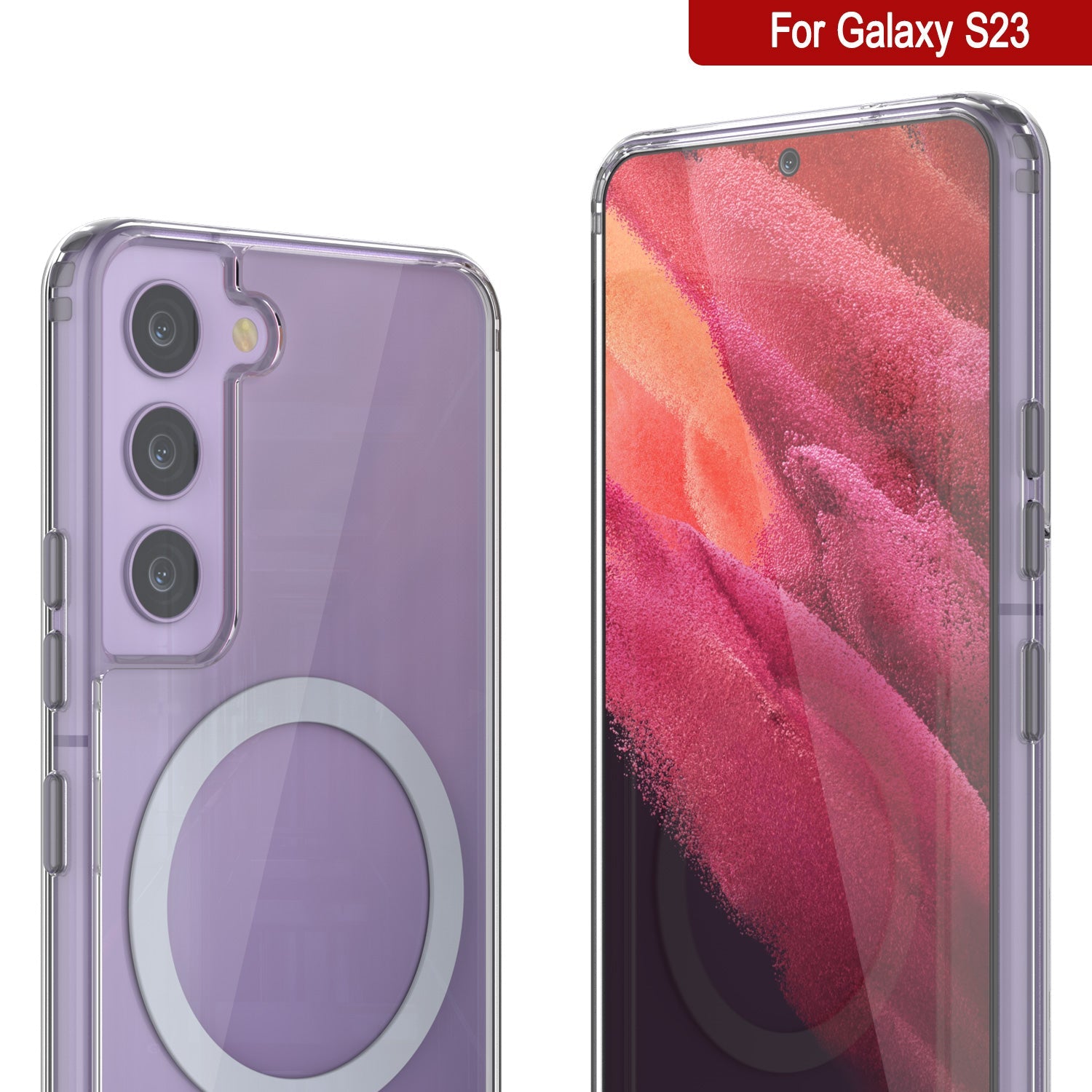 Capa de carregamento sem fio magnética Punkcase Galaxy S23 [Série ClearMag]