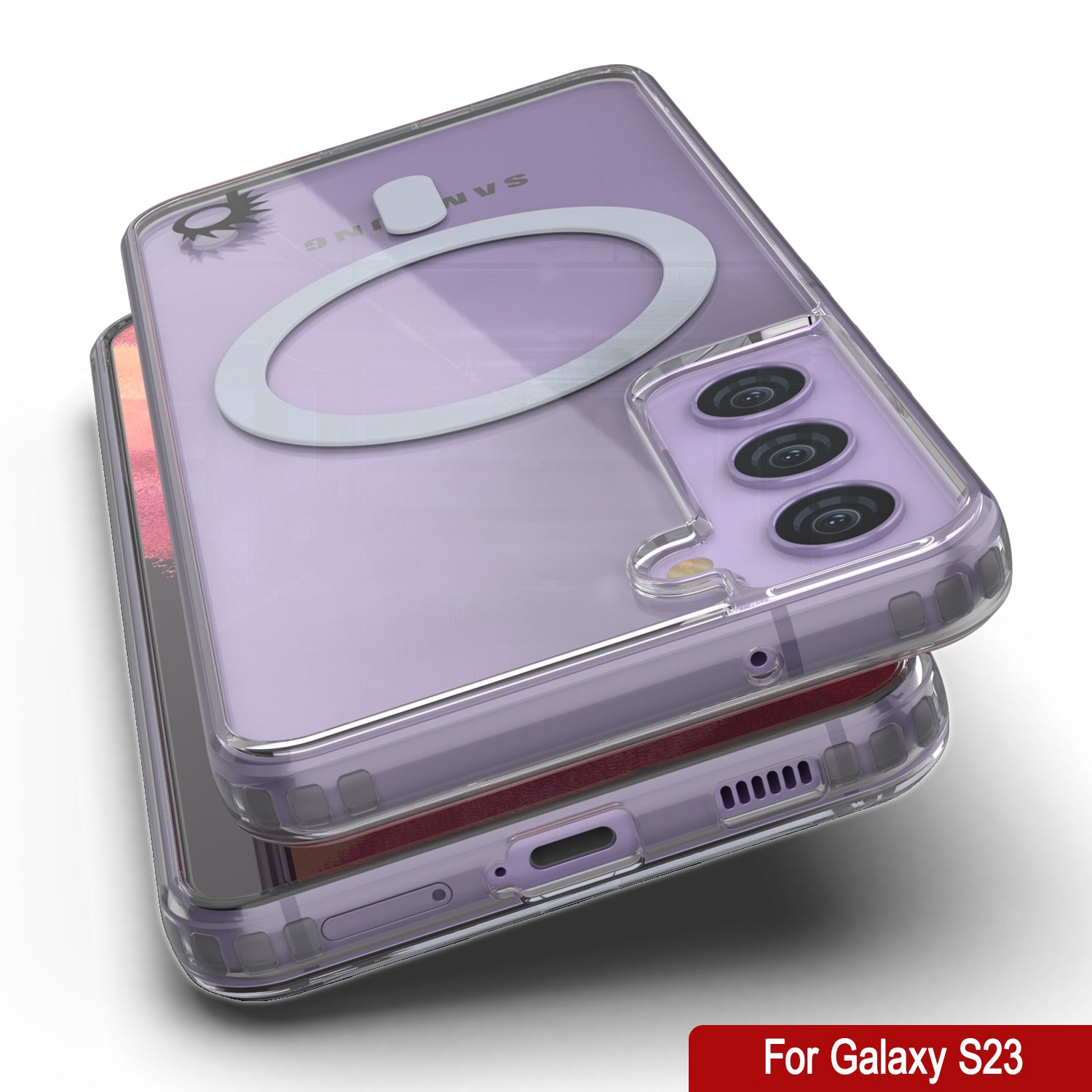 Capa de carregamento sem fio magnética Punkcase Galaxy S23 [Série ClearMag]