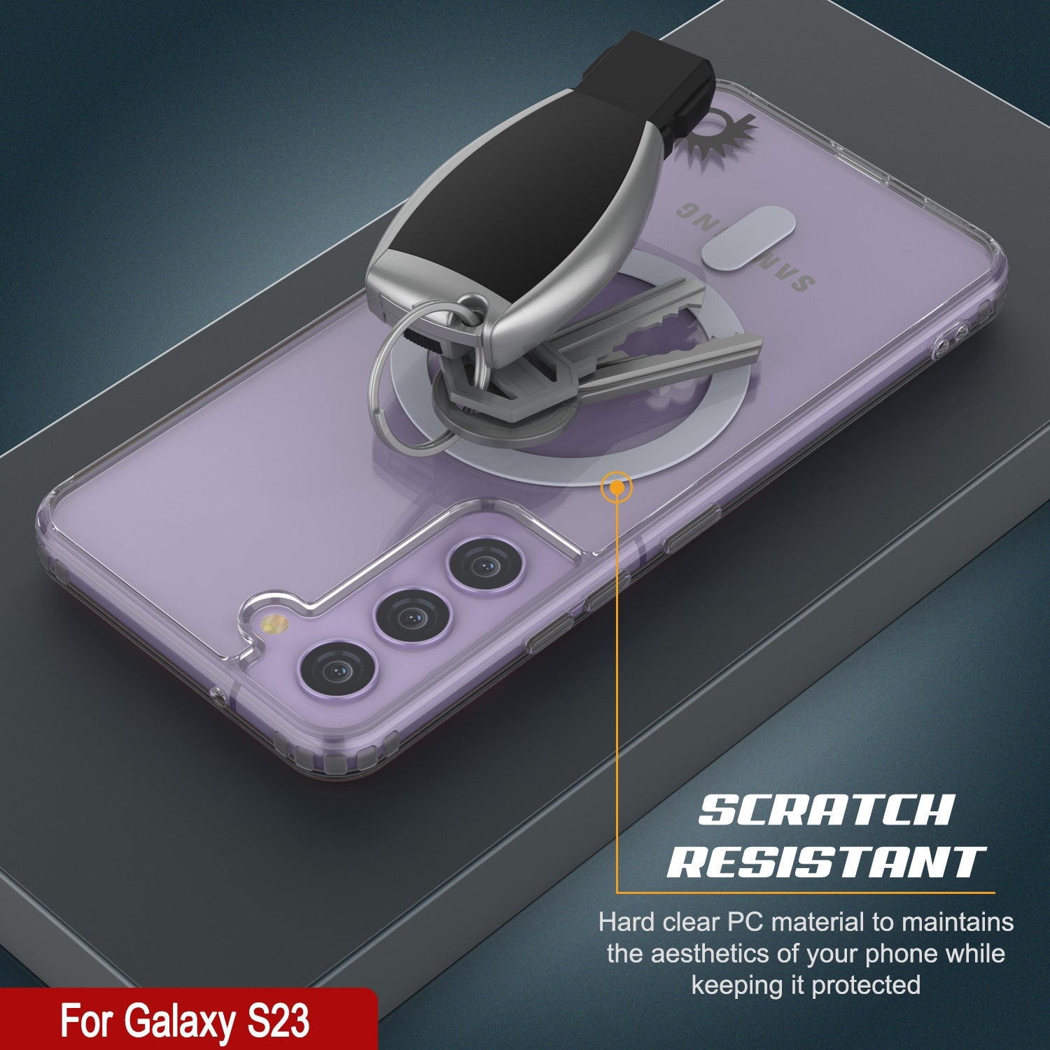 Capa de carregamento sem fio magnética Punkcase Galaxy S23 [Série ClearMag]