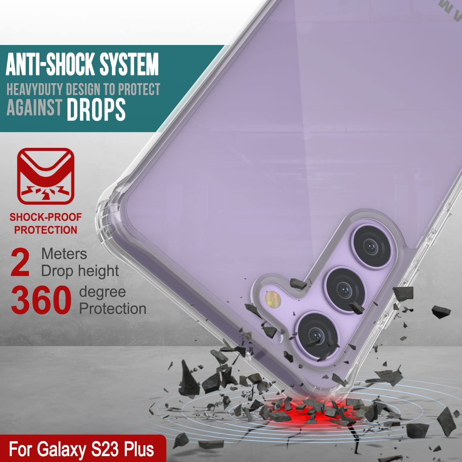 Capa PunkCase Galaxy S23+ Plus [Série de acrílico transparente] para Galaxy S23+ Plus 5G (6.6") (2023) [Transparente]