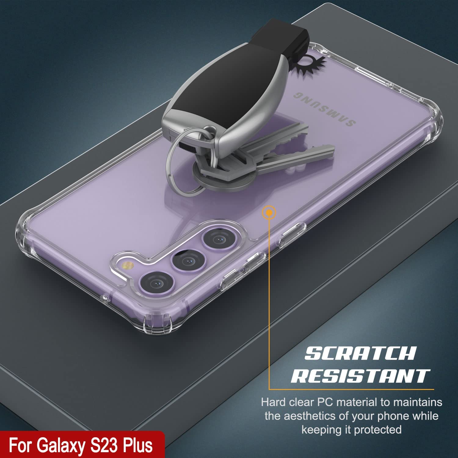 Capa PunkCase Galaxy S23+ Plus [Série de acrílico transparente] para Galaxy S23+ Plus 5G (6.6") (2023) [Transparente]