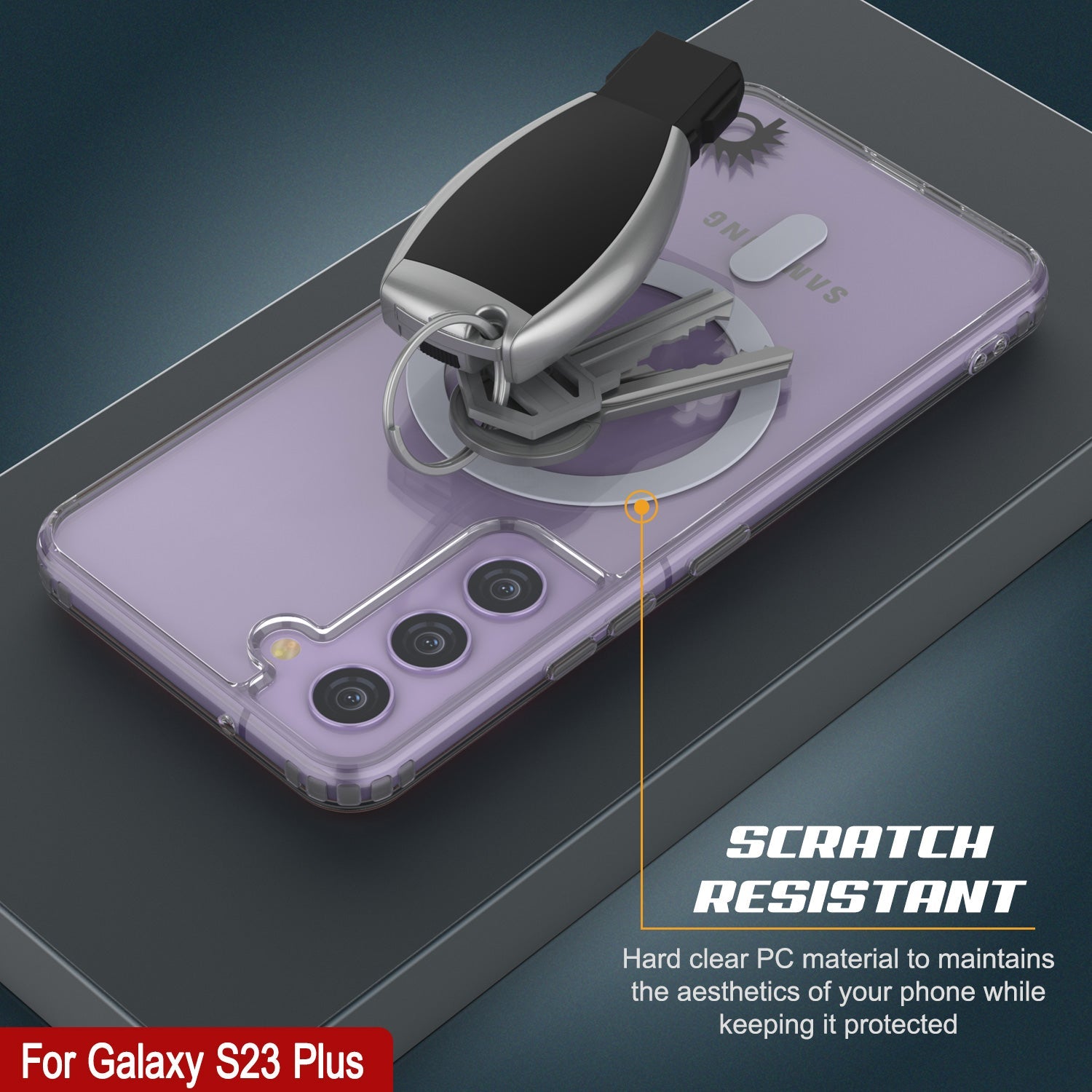 Capa de carregamento sem fio magnética Punkcase Galaxy S23 Plus [Série ClearMag]