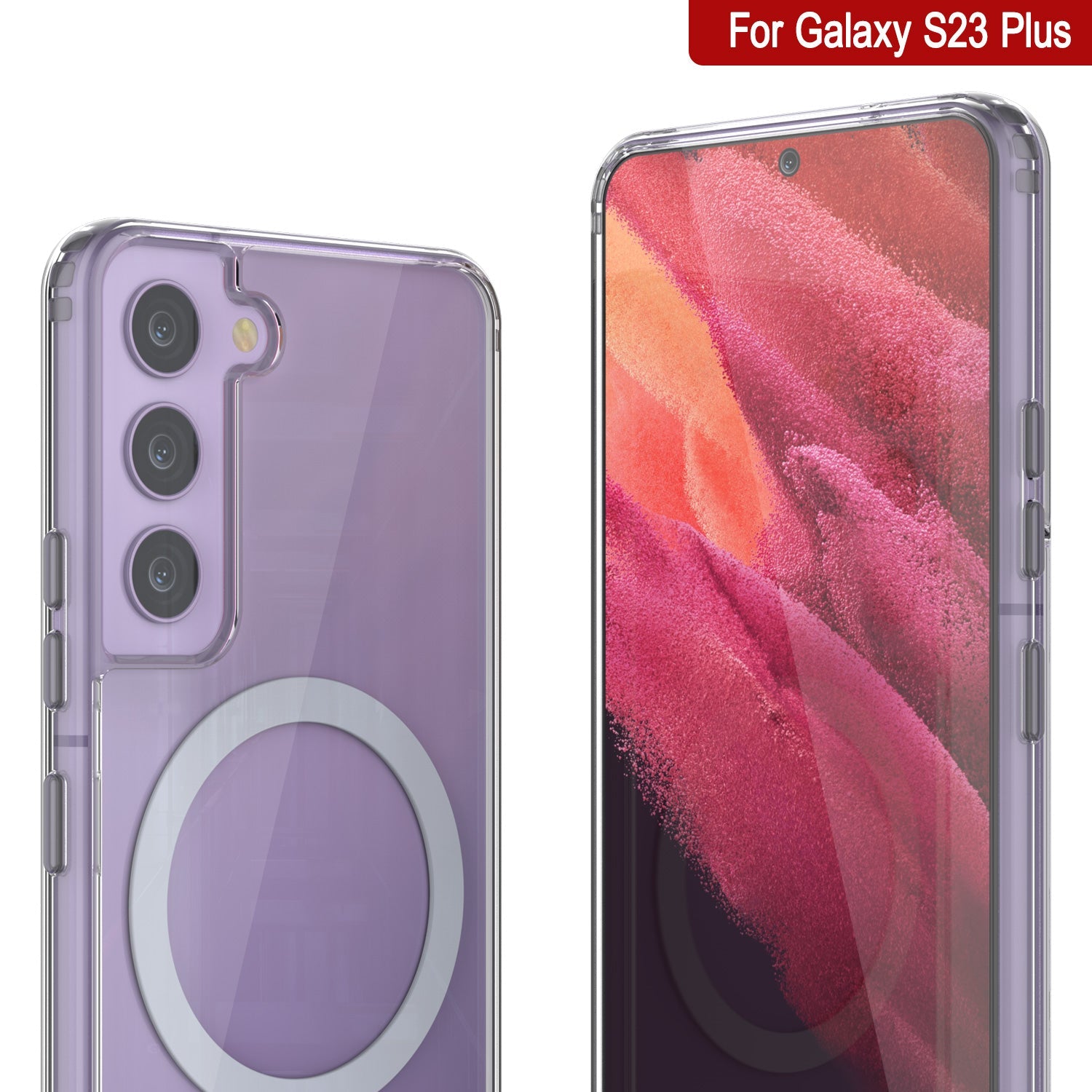 Capa de carregamento sem fio magnética Punkcase Galaxy S23 Plus [Série ClearMag]