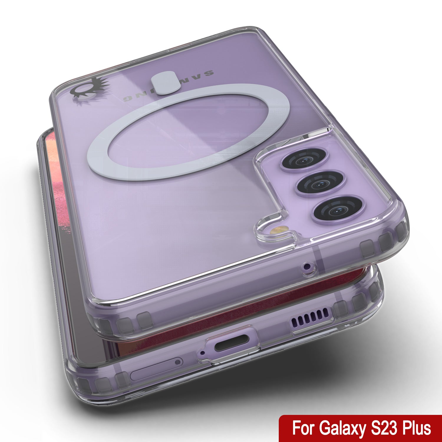 Capa de carregamento sem fio magnética Punkcase Galaxy S23 Plus [Série ClearMag]