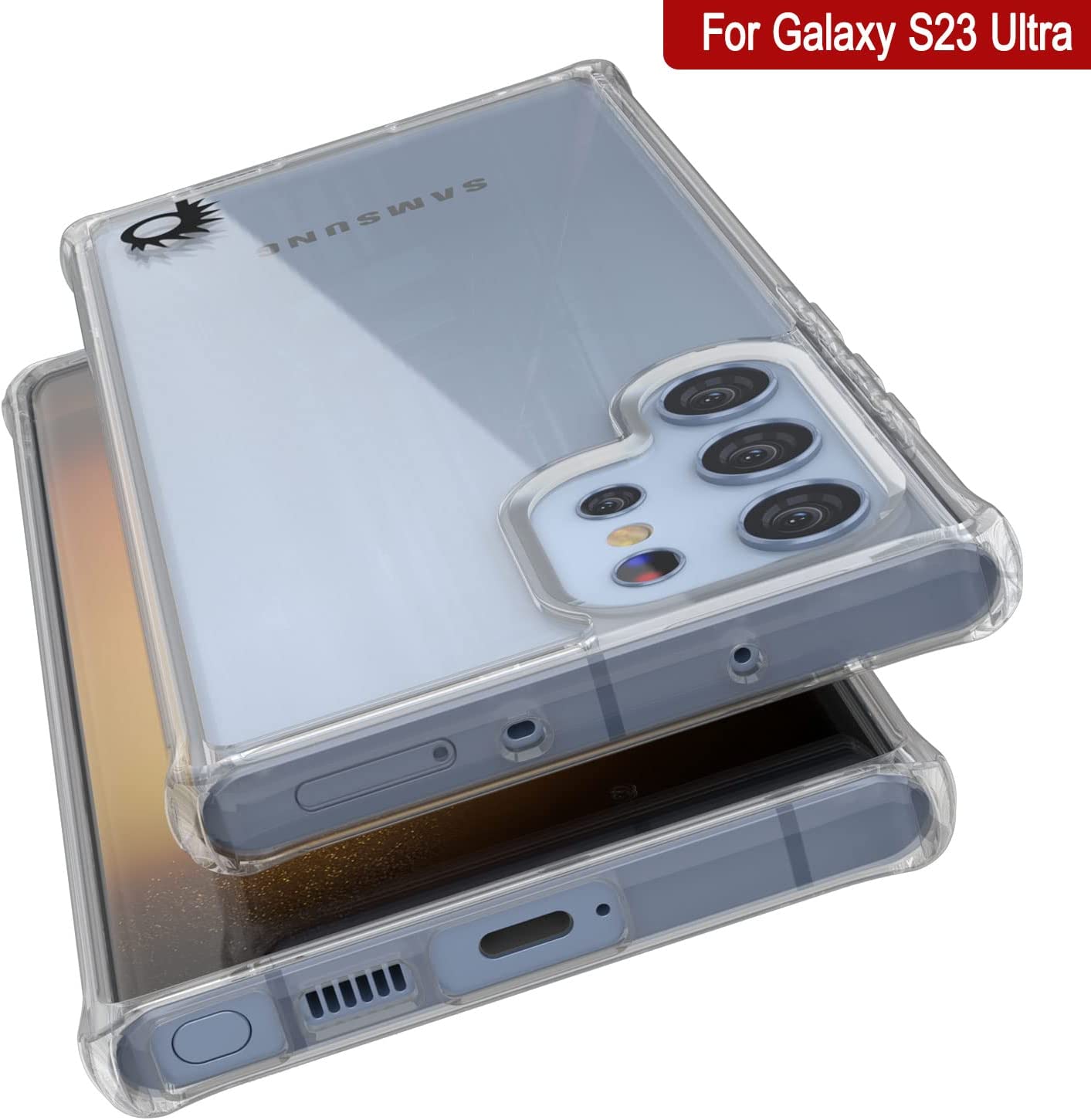 Capa PunkCase Galaxy S23 Ultra [Série Acrílico Transparente] para Galaxy S23 Ultra 5G (6.8") (2023) [Transparente]