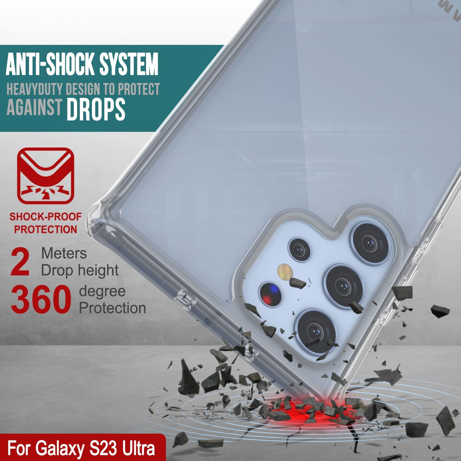 Capa PunkCase Galaxy S23 Ultra [Série Acrílico Transparente] para Galaxy S23 Ultra 5G (6.8") (2023) [Transparente]