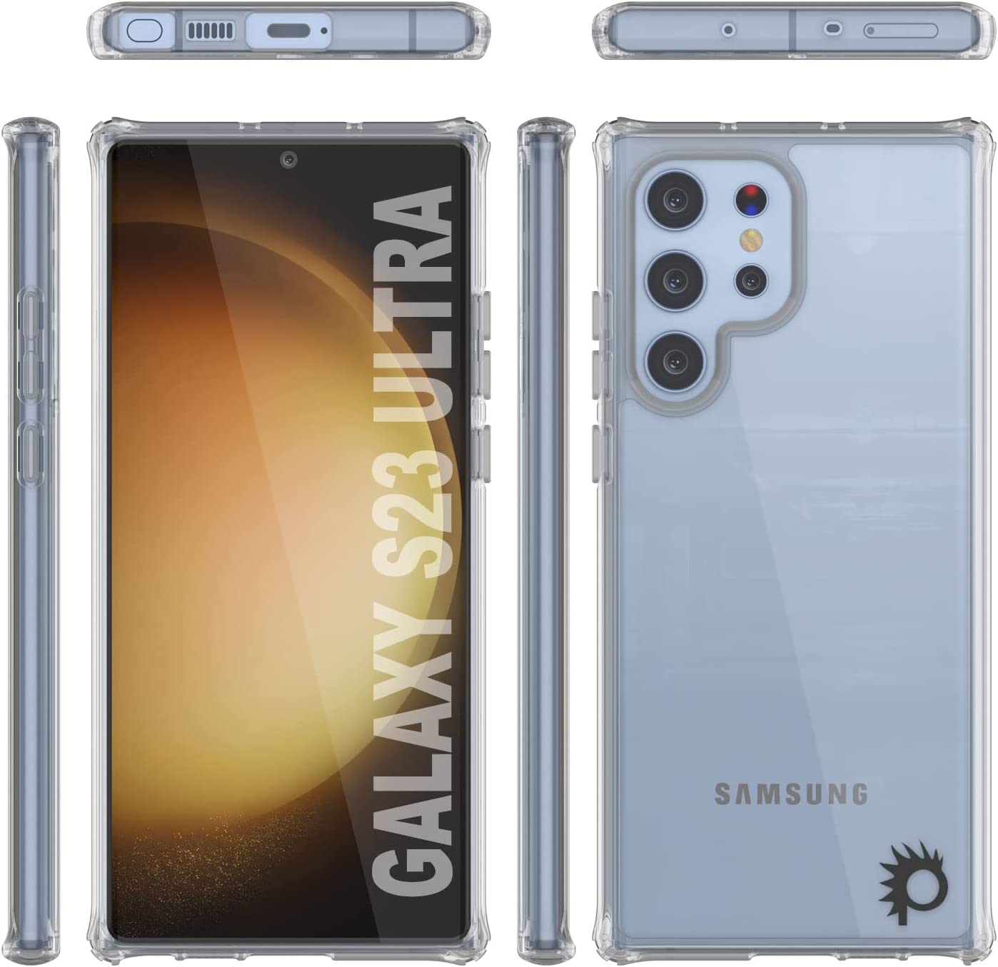 Capa PunkCase Galaxy S23 Ultra [Série Acrílico Transparente] para Galaxy S23 Ultra 5G (6.8") (2023) [Transparente]