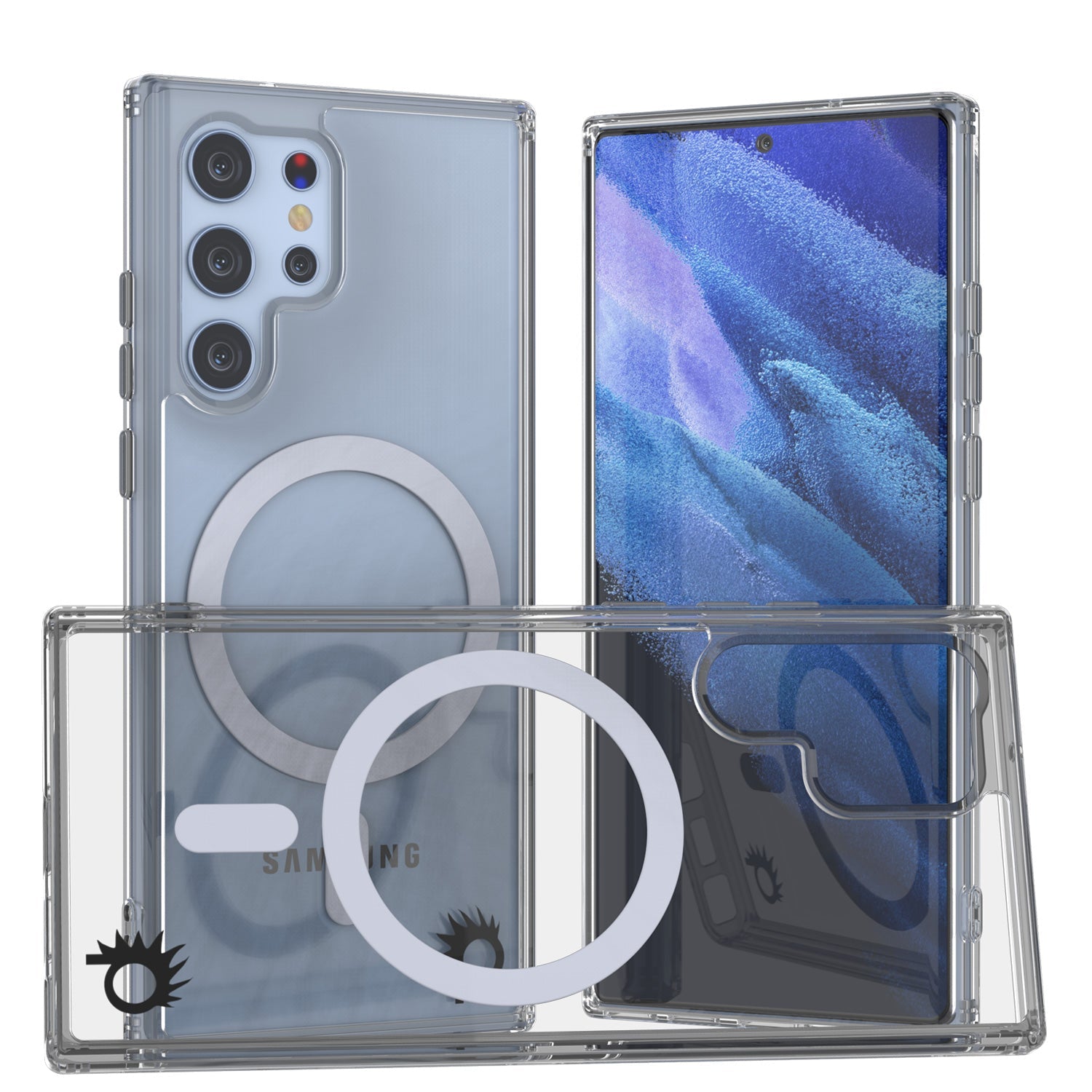 Capa de carregamento sem fios magnética Punkcase Galaxy S23 Ultra [Série ClearMag]
