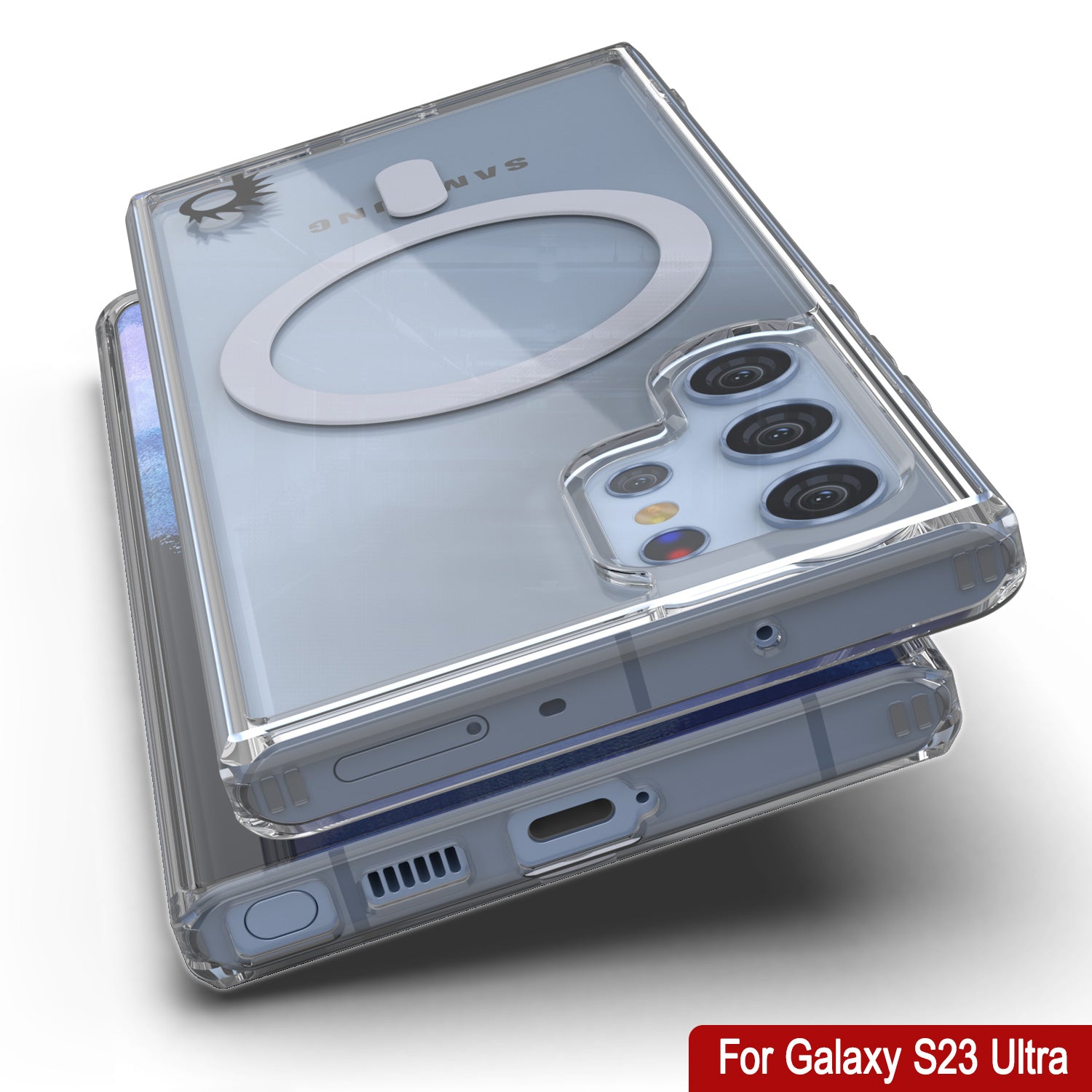 Capa de carregamento sem fios magnética Punkcase Galaxy S23 Ultra [Série ClearMag]