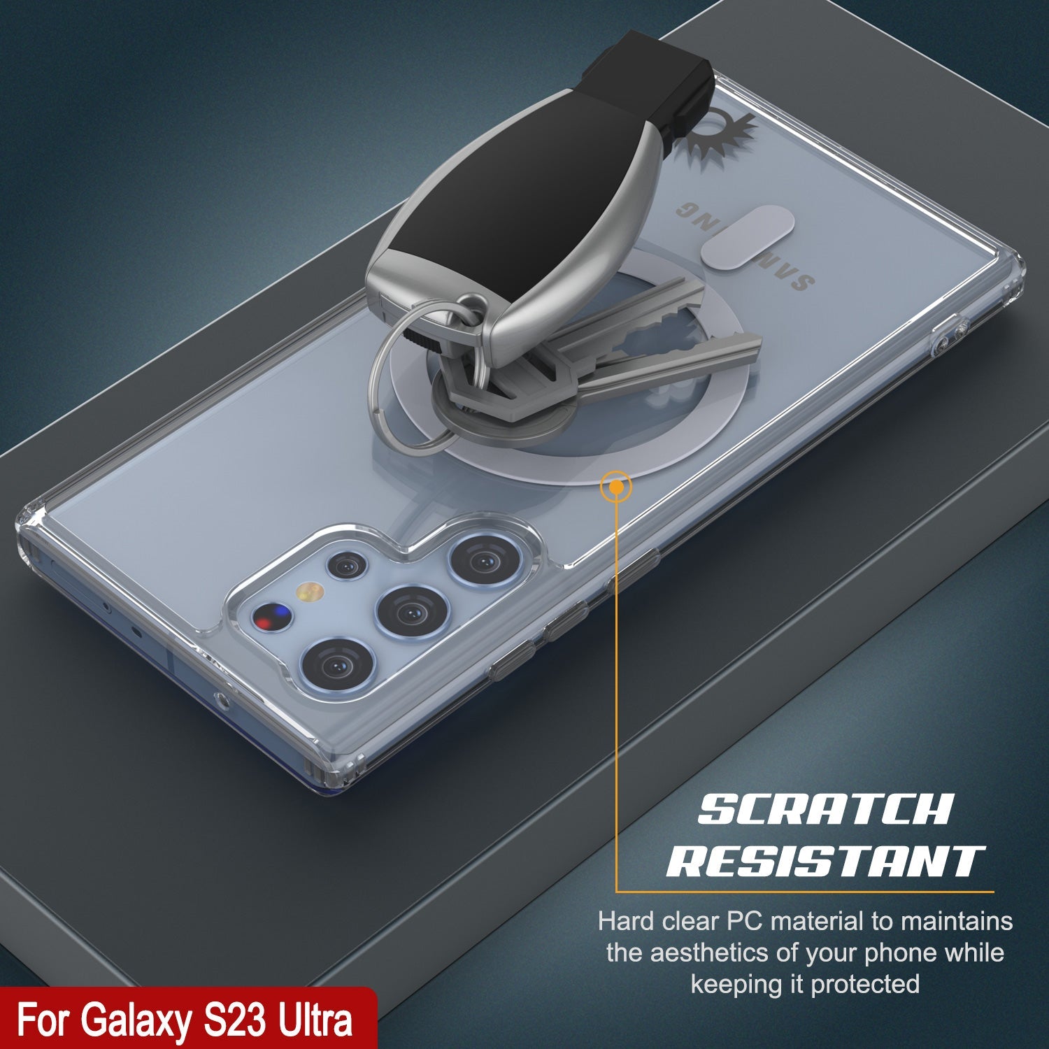 Capa de carregamento sem fios magnética Punkcase Galaxy S23 Ultra [Série ClearMag]