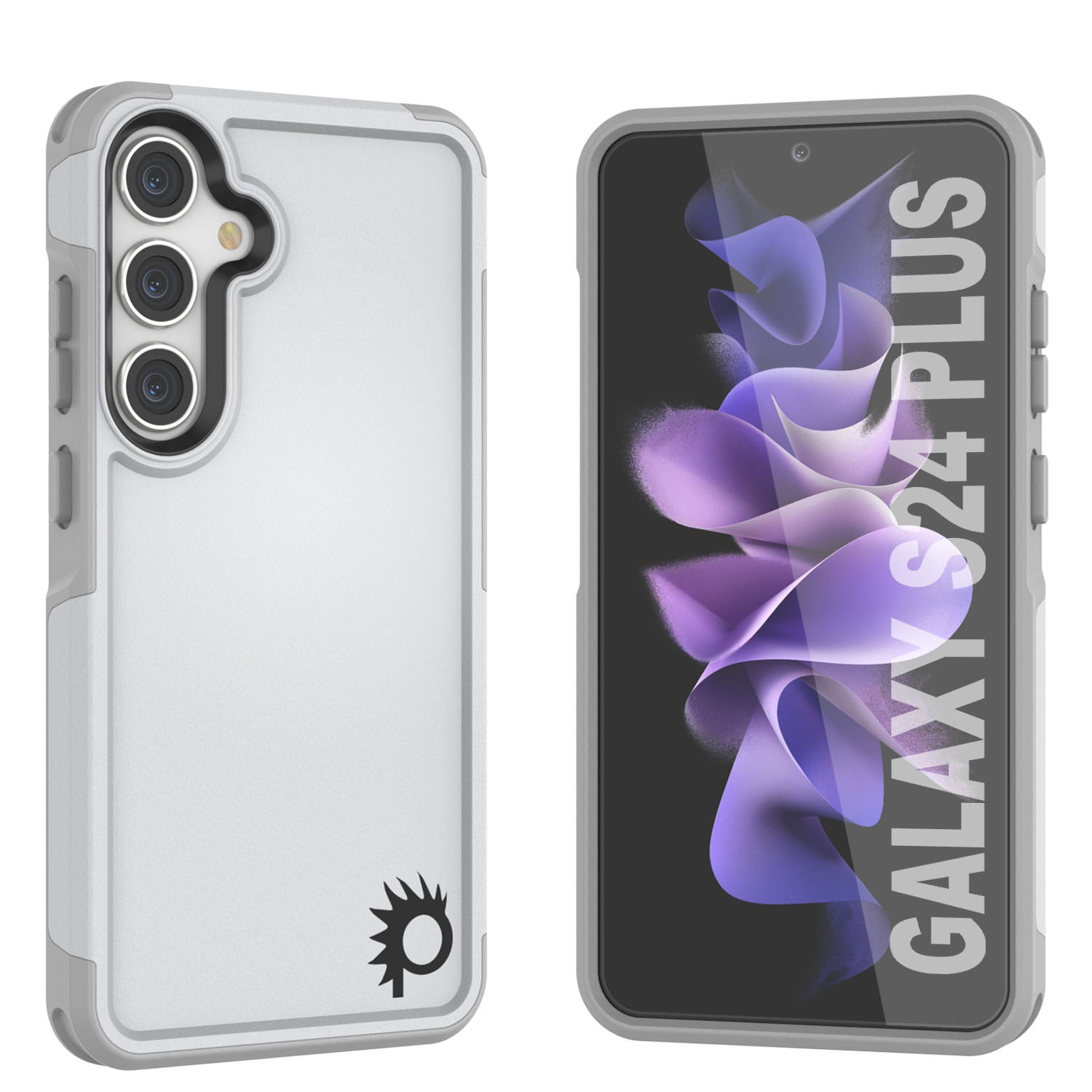 PunkCase Galaxy S24+ Plus Case, [Spartan 2.0 Series] Clear Rugged Heavy Duty Cover [White]