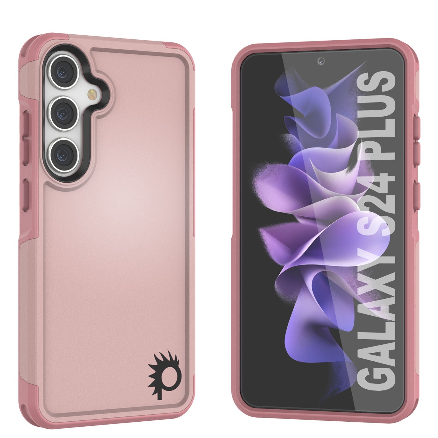 PunkCase Galaxy S24+ Plus Case, [Spartan 2.0 Series] Clear Rugged Heavy Duty Cover [Pink]
